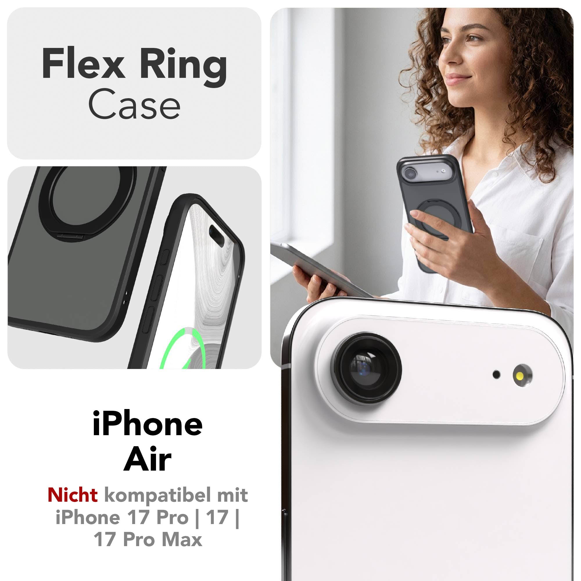 iPhone Air Bumper Hülle mit drehbarem Ring MagSafe Funktion