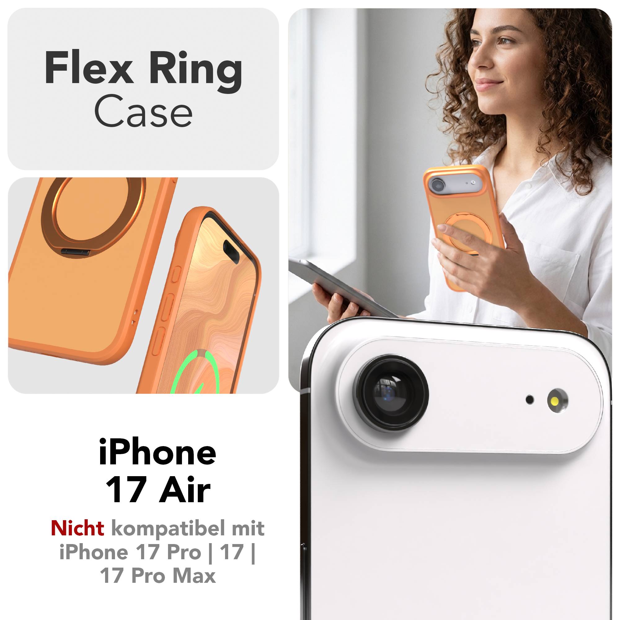 iPhone Air Bumper Hülle mit drehbarem Ring MagSafe Funktion