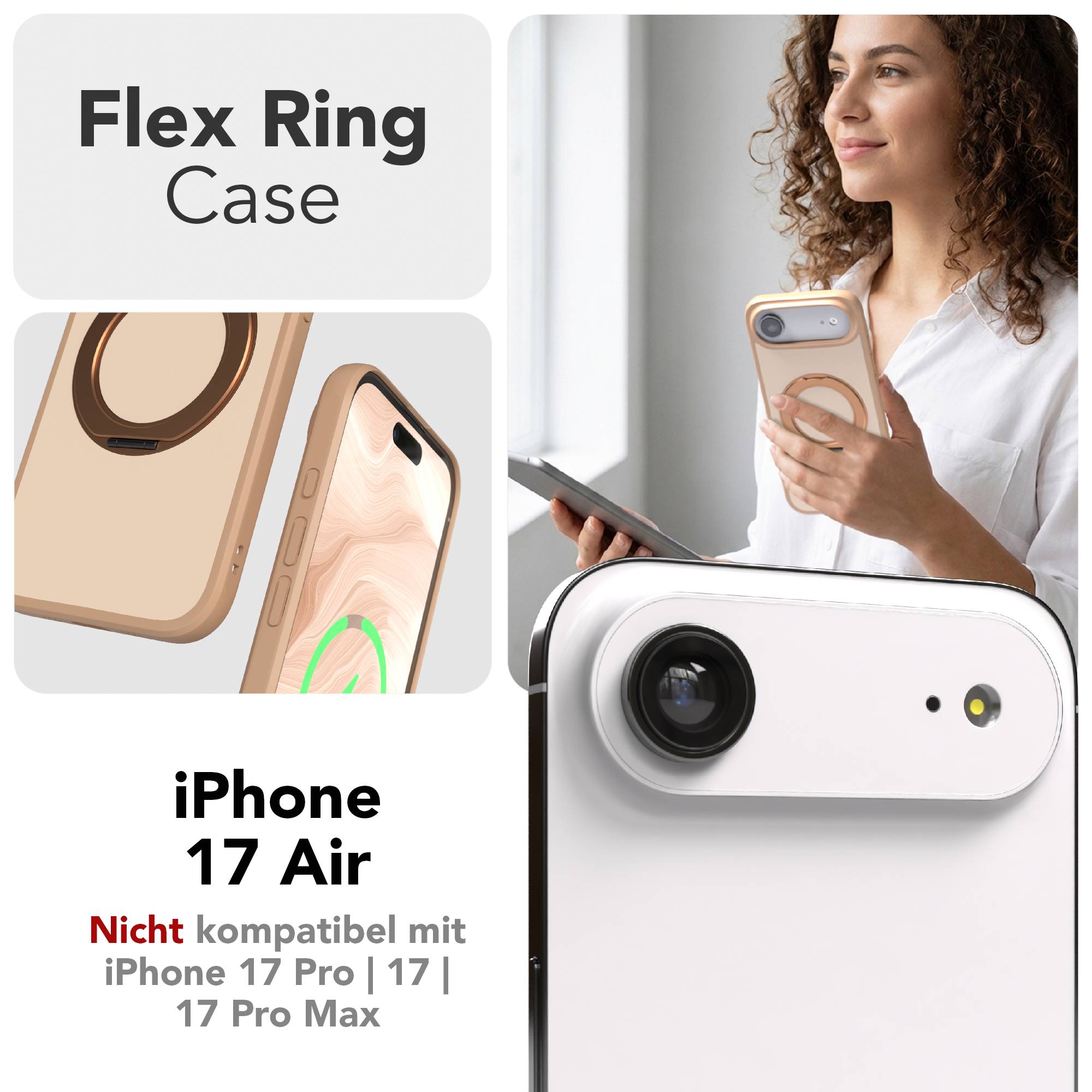 iPhone Air Bumper Hülle mit drehbarem Ring MagSafe Funktion