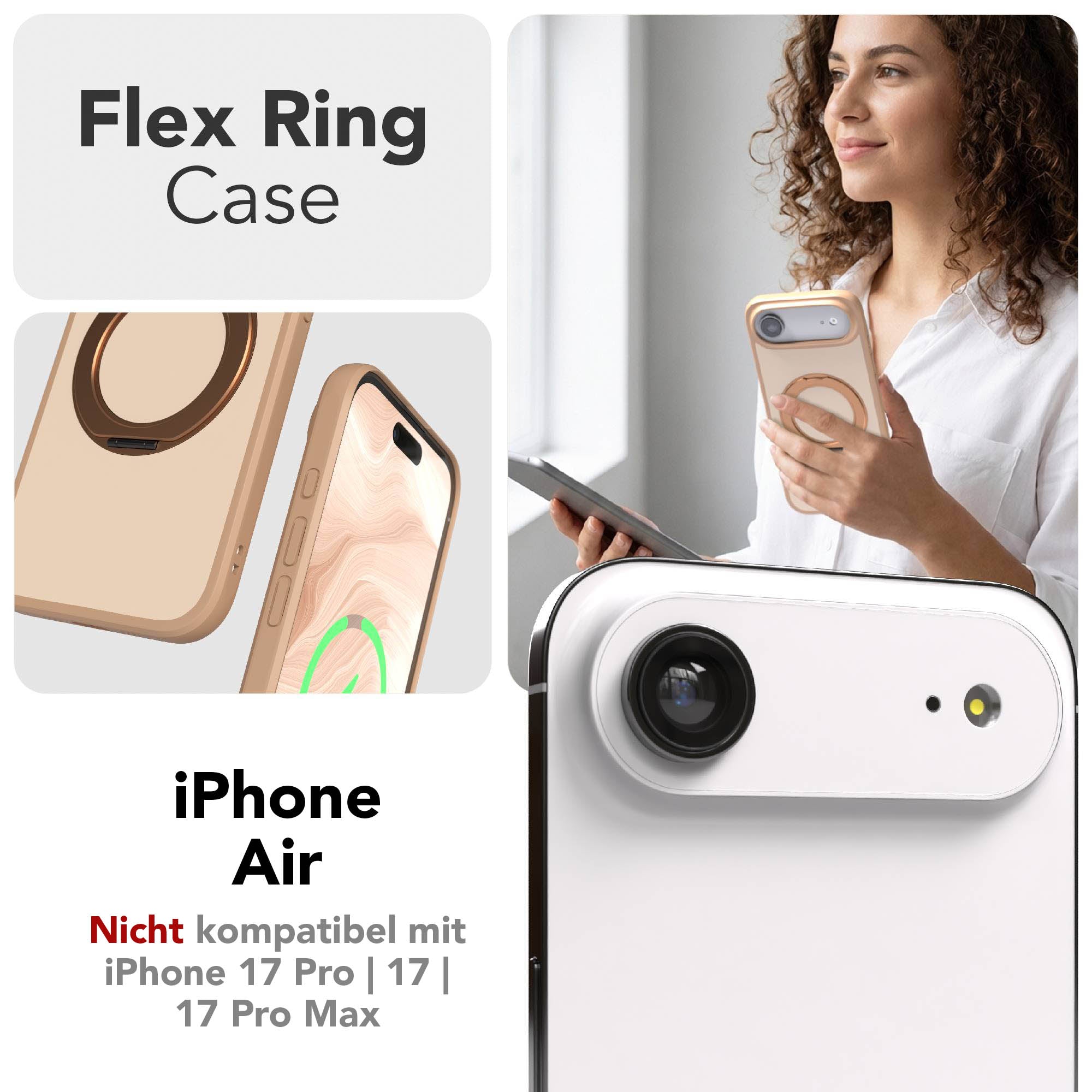 iPhone Air Bumper Hülle mit drehbarem Ring MagSafe Funktion
