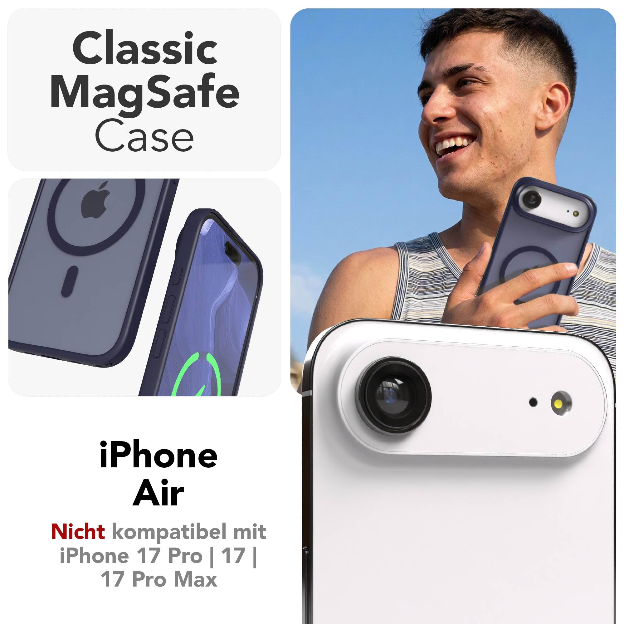 Apple iPhone Air Bumper Hülle mit MagSafe Magnetring EAZY CASE