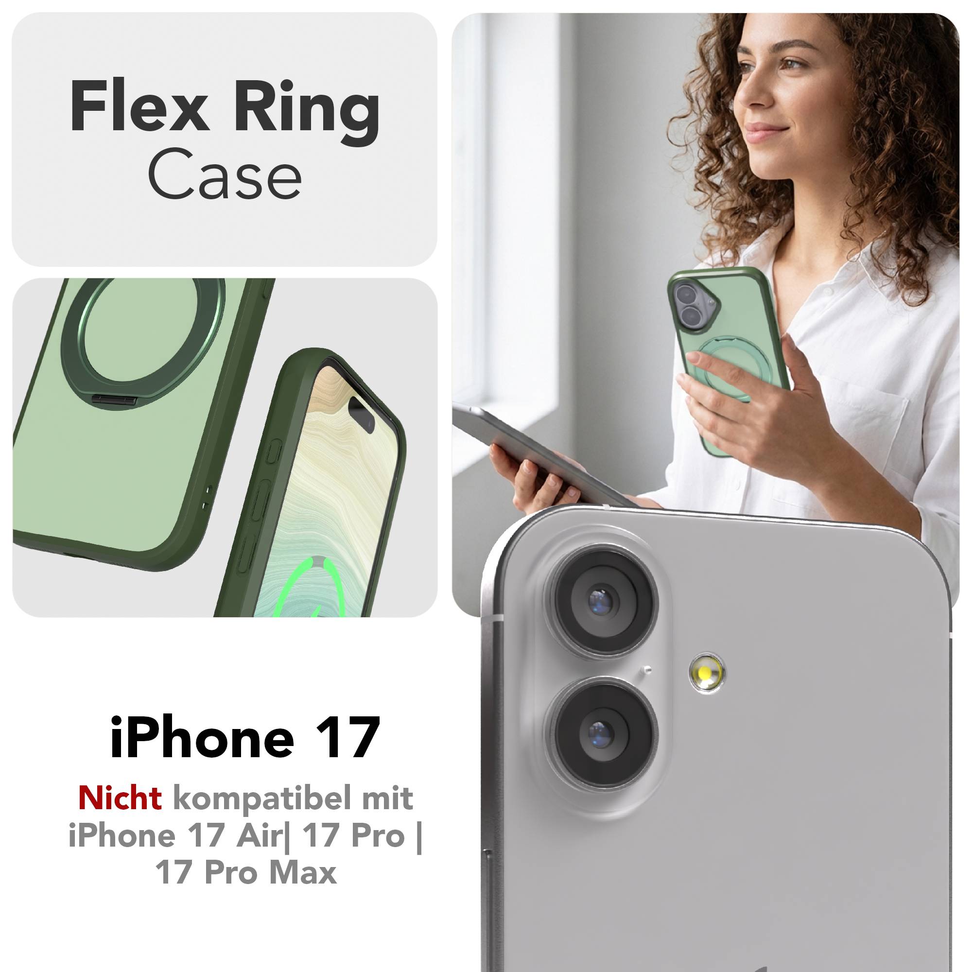 iPhone 17 Outdoor Hülle + drehbarer Ring mit MagSafe