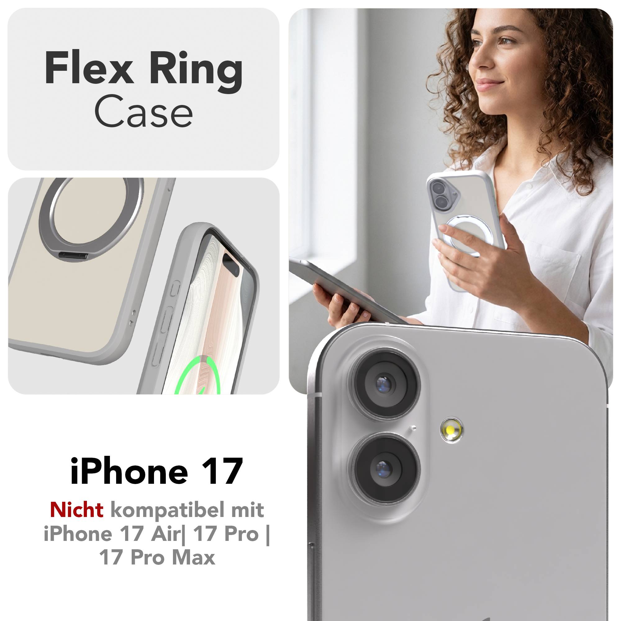 iPhone 17 Outdoor Hülle + drehbarer Ring mit MagSafe