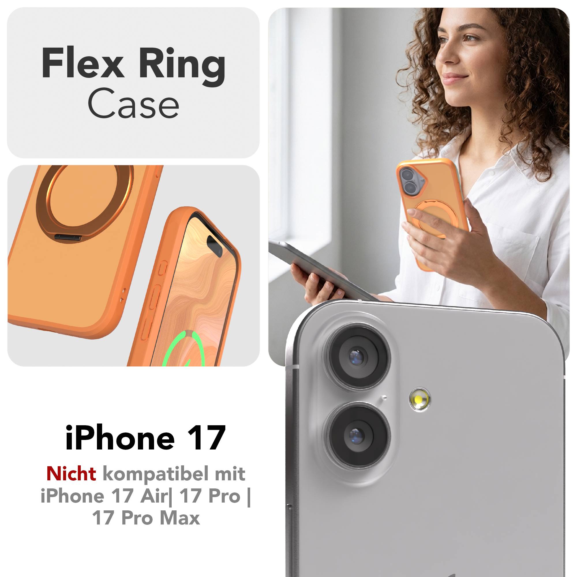 iPhone 17 Outdoor Hülle + drehbarer Ring mit MagSafe