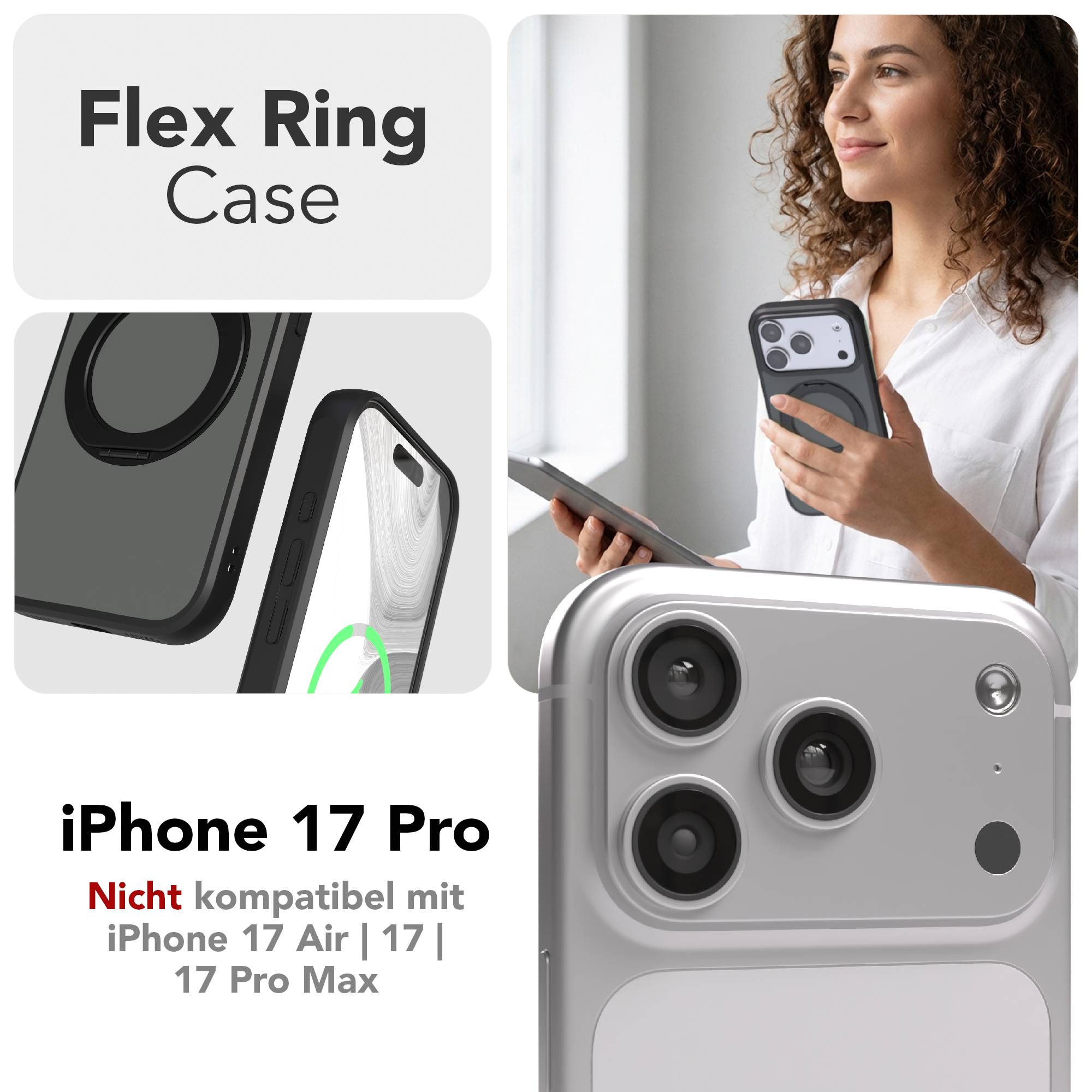 iPhone 17 Pro Outdoor Hülle + drehbarer Ring mit MagSafe