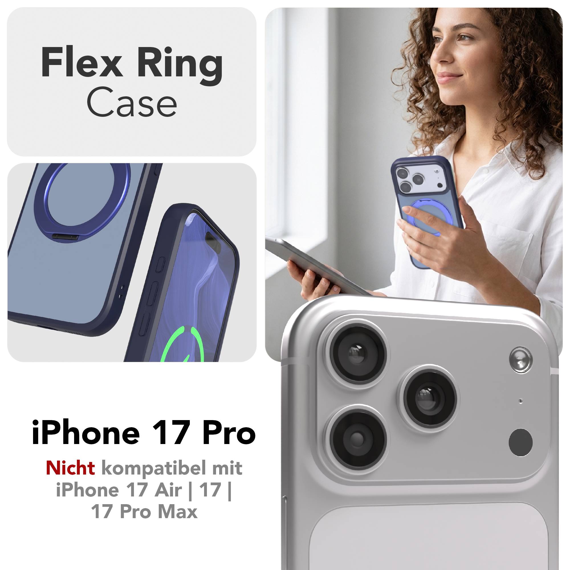 iPhone 17 Pro Outdoor Hülle + drehbarer Ring mit MagSafe