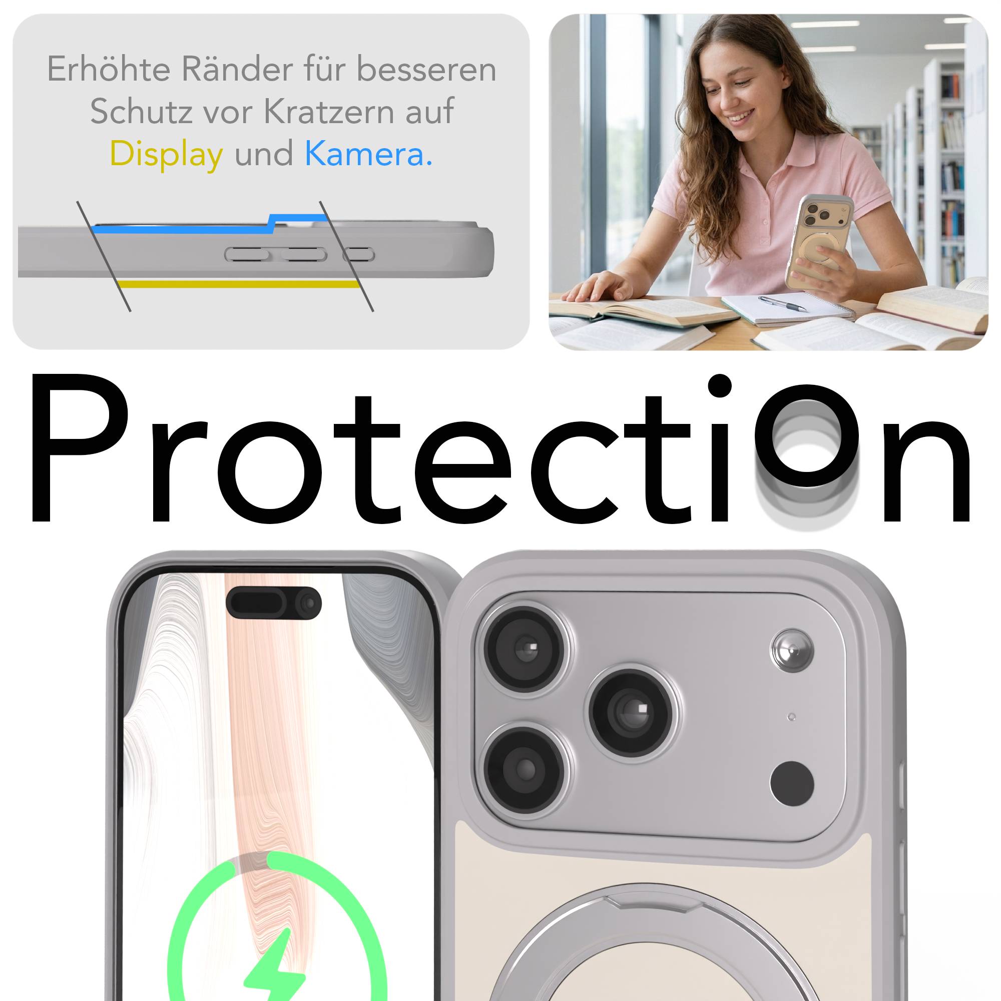iPhone 17 Pro Outdoor Hülle + drehbarer Ring mit MagSafe