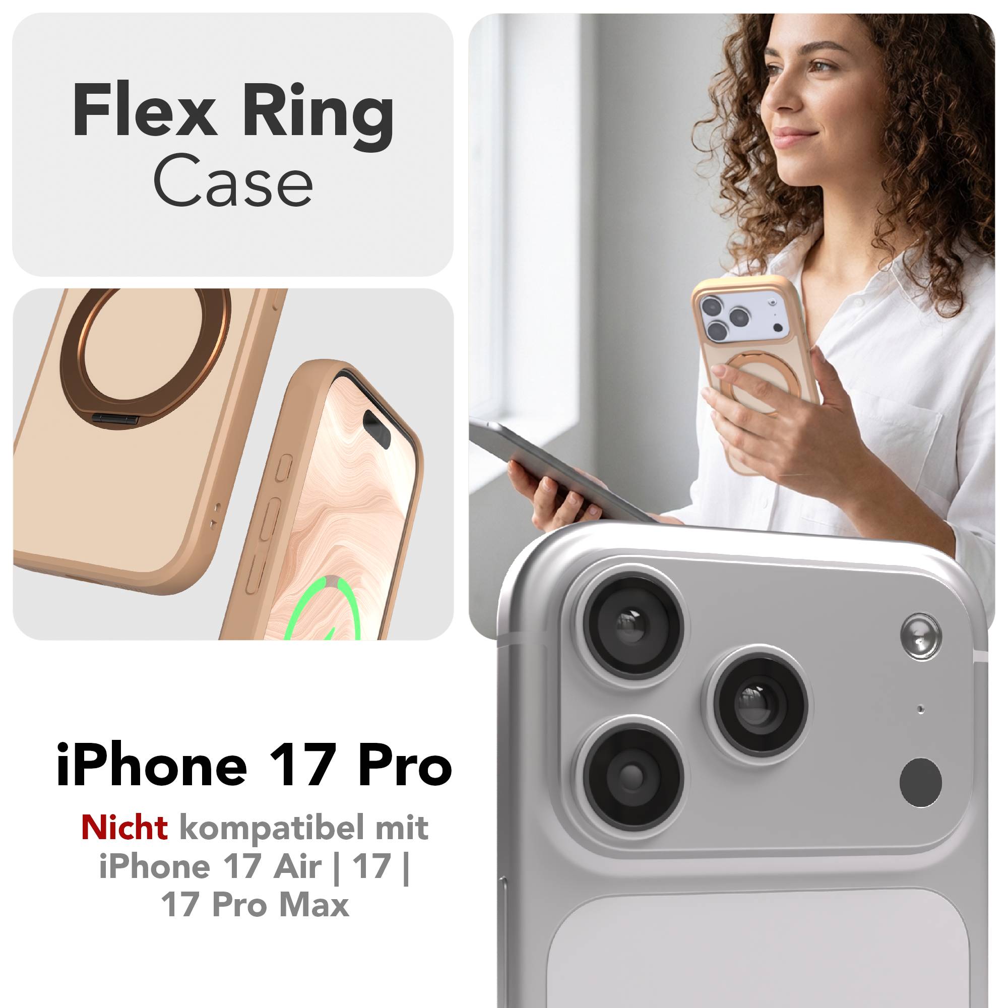 iPhone 17 Pro Outdoor Hülle + drehbarer Ring mit MagSafe