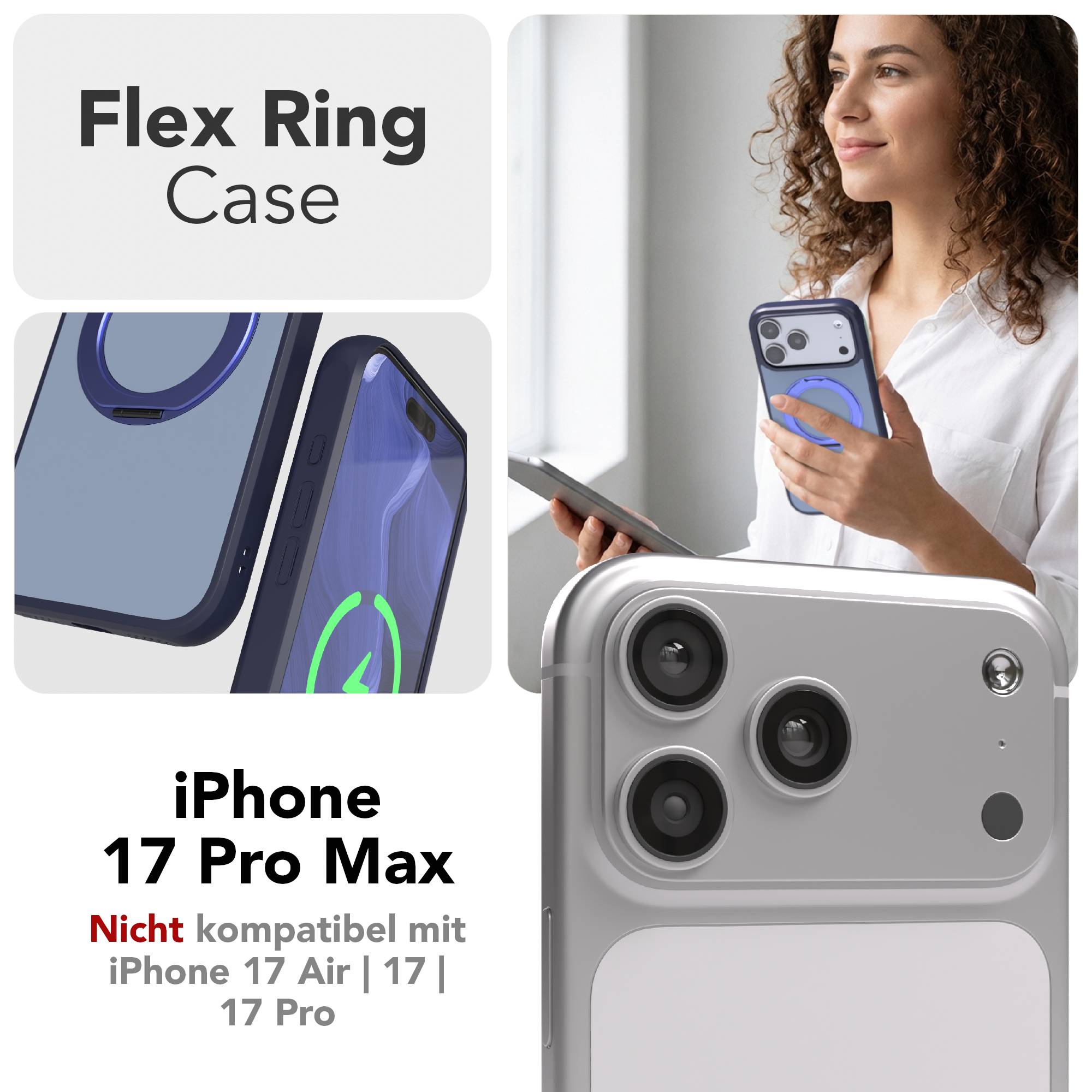 iPhone 17 Pro Max Outdoor Hülle + drehbarer Ring mit MagSafe