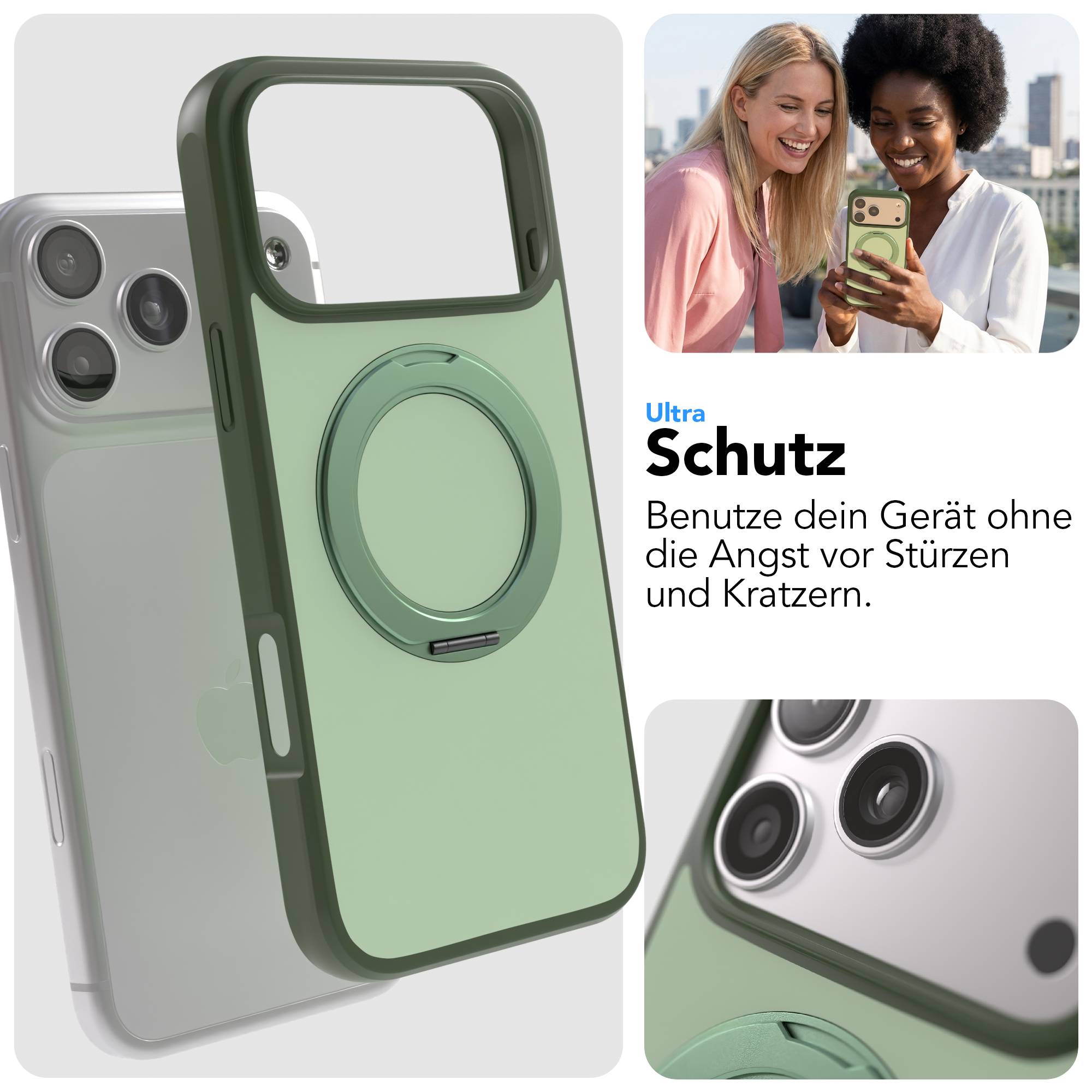 iPhone 17 Pro Max Outdoor Hülle + drehbarer Ring mit MagSafe