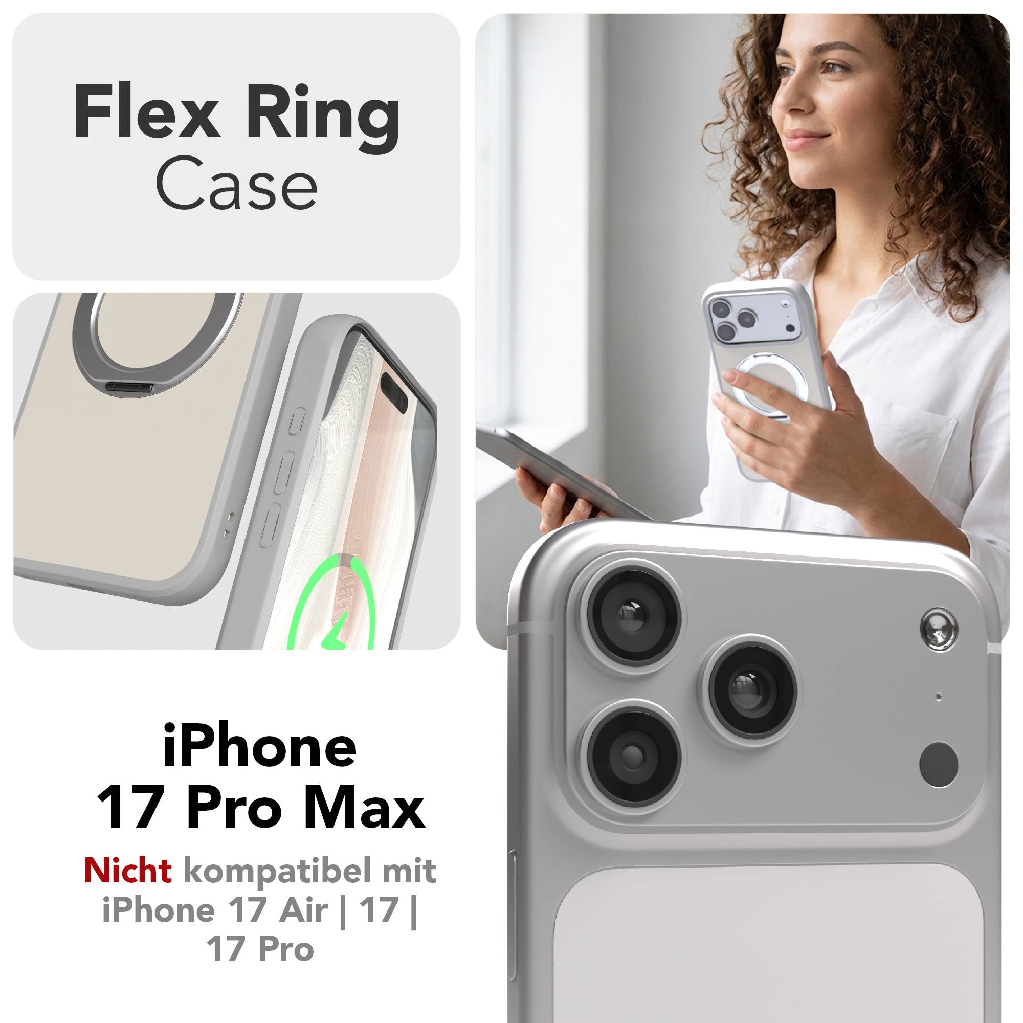 iPhone 17 Pro Max Outdoor Hülle + drehbarer Ring mit MagSafe
