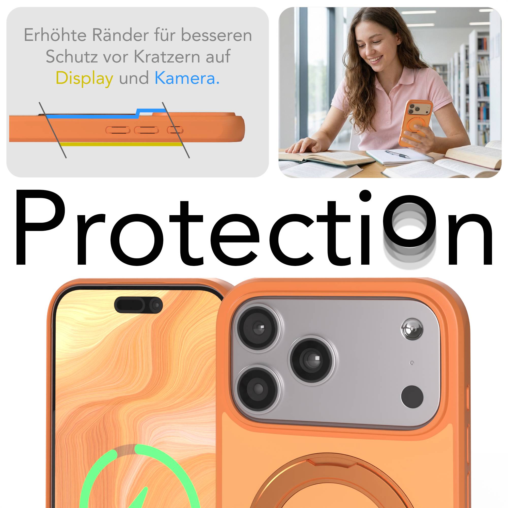 iPhone 17 Pro Max Outdoor Hülle + drehbarer Ring mit MagSafe