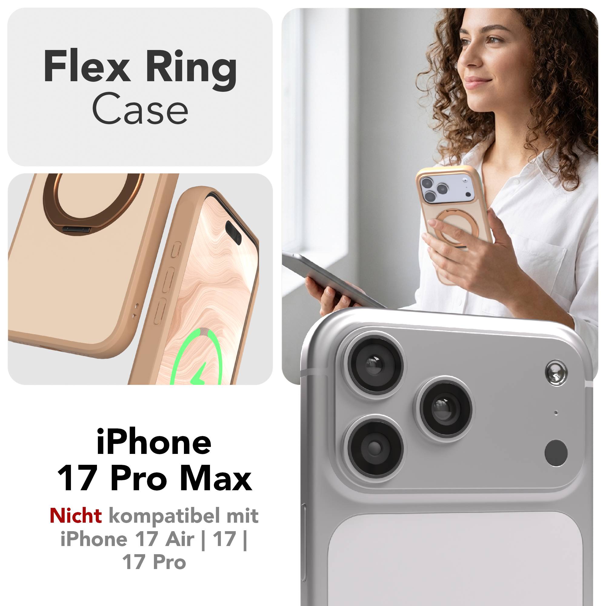 iPhone 17 Pro Max Outdoor Hülle + drehbarer Ring mit MagSafe