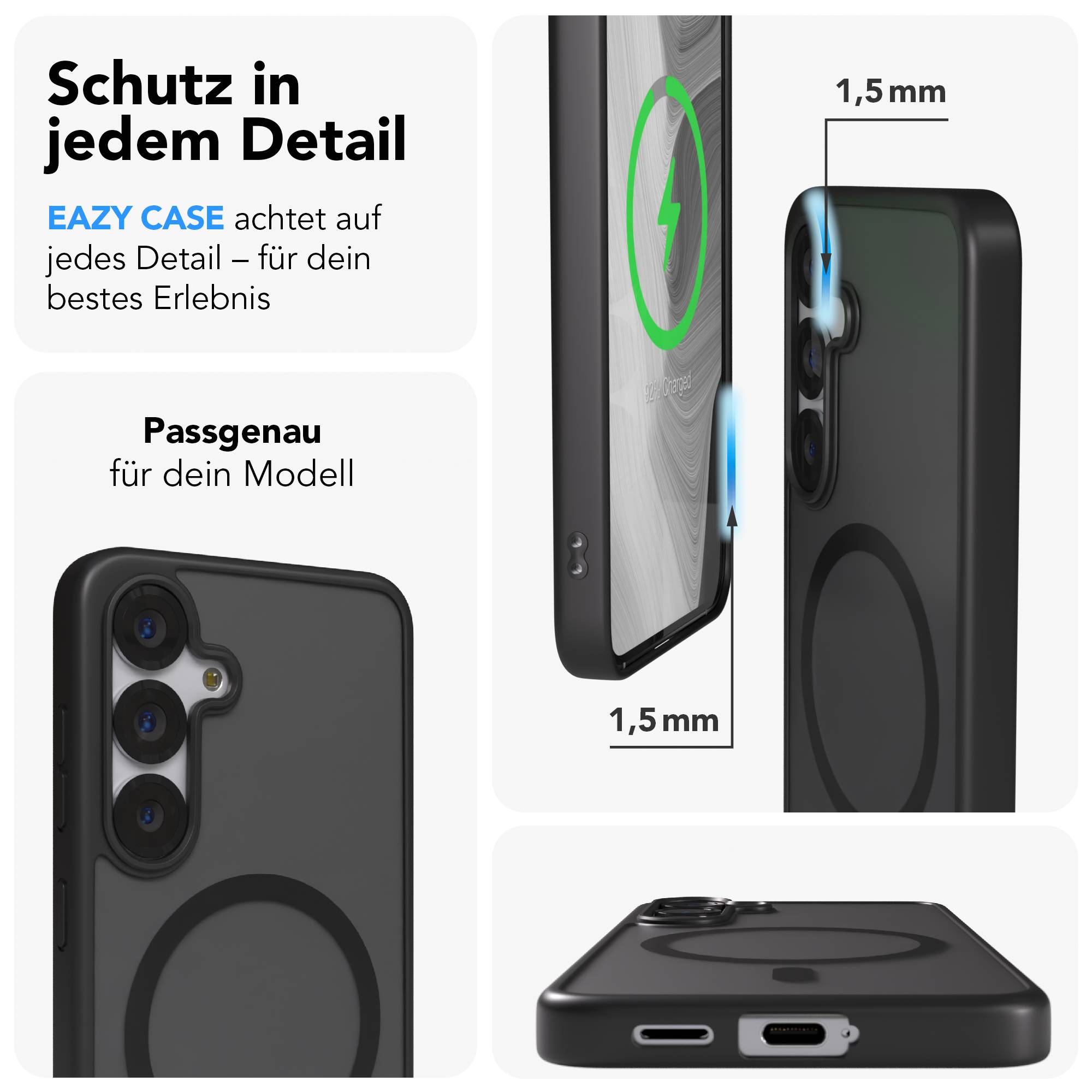 Samsung Galaxy S25 Bumper Hülle mit MagSafe Magnetring EAZY CASE