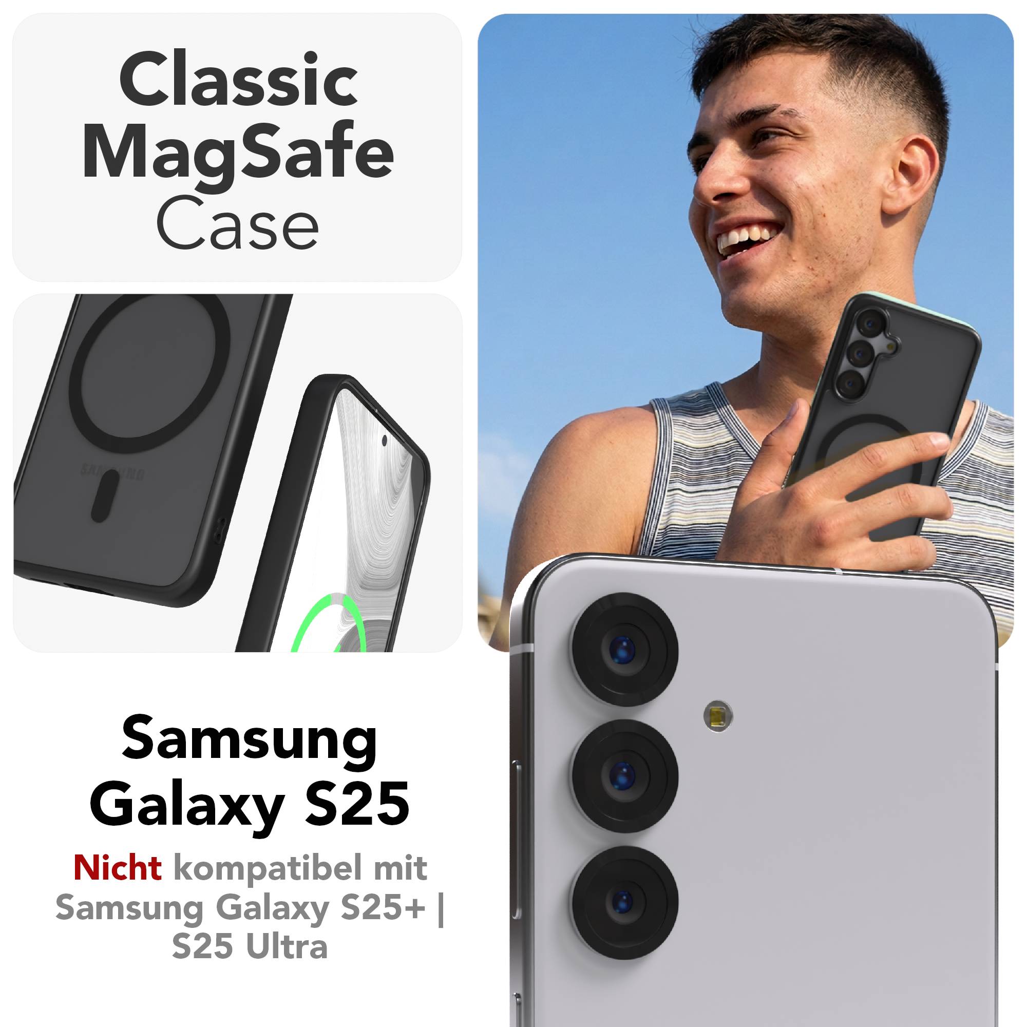 Samsung Galaxy S25 Bumper Hülle mit MagSafe Magnetring EAZY CASE