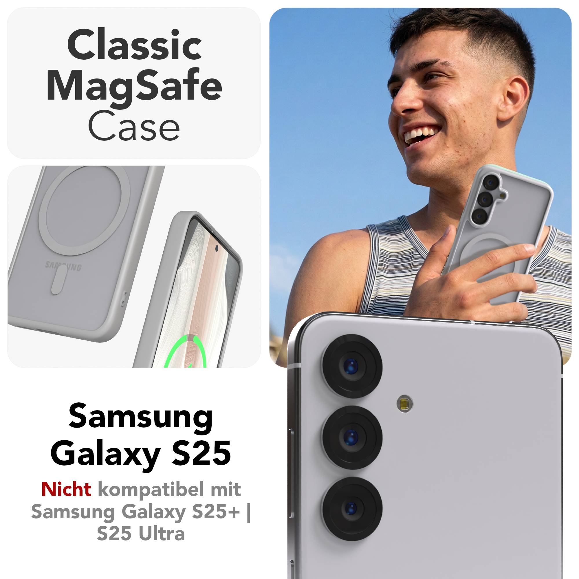 Samsung Galaxy S25 Bumper Hülle mit MagSafe Magnetring EAZY CASE