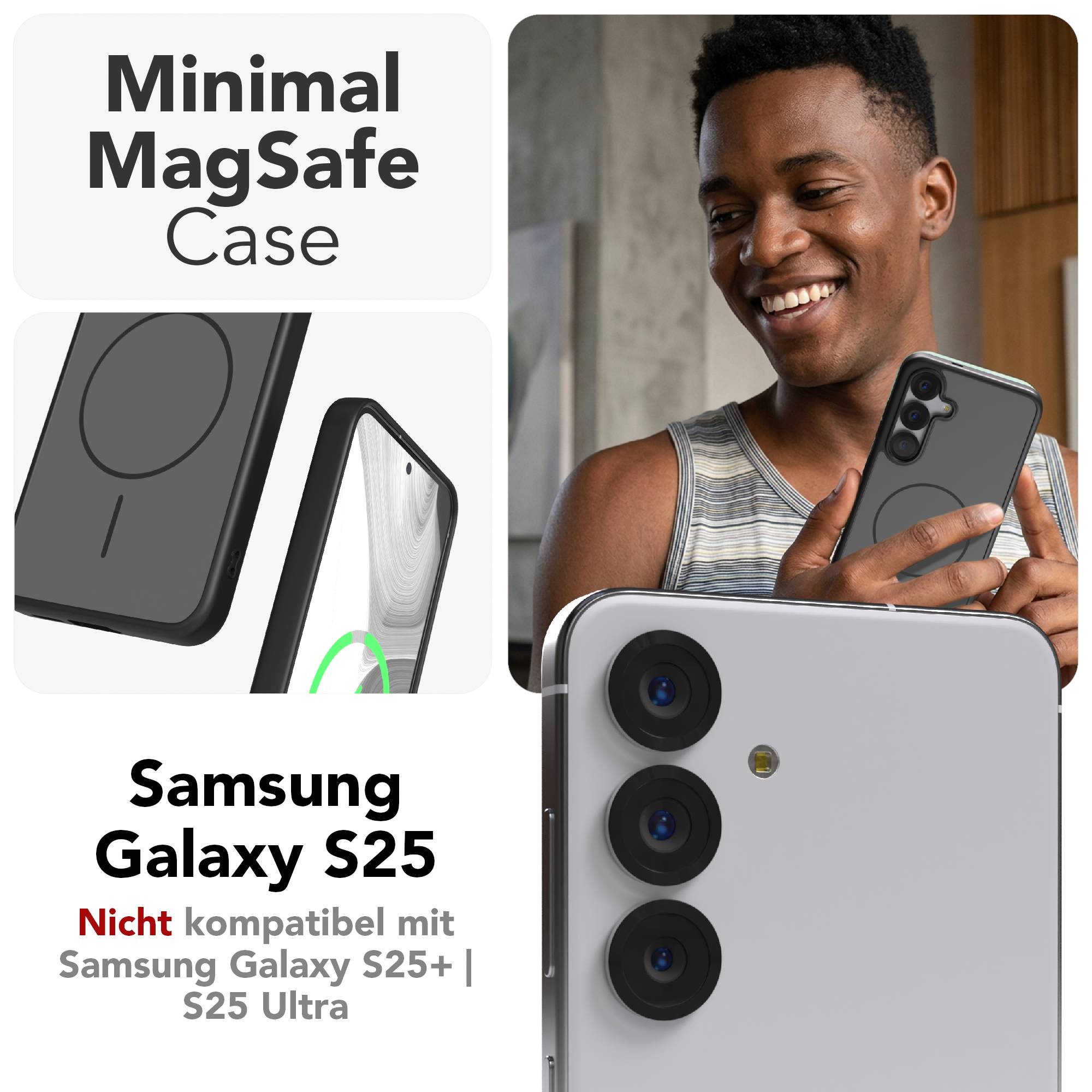 Samsung Galaxy S25 Bumper Hülle mit MagSafe Magnetring