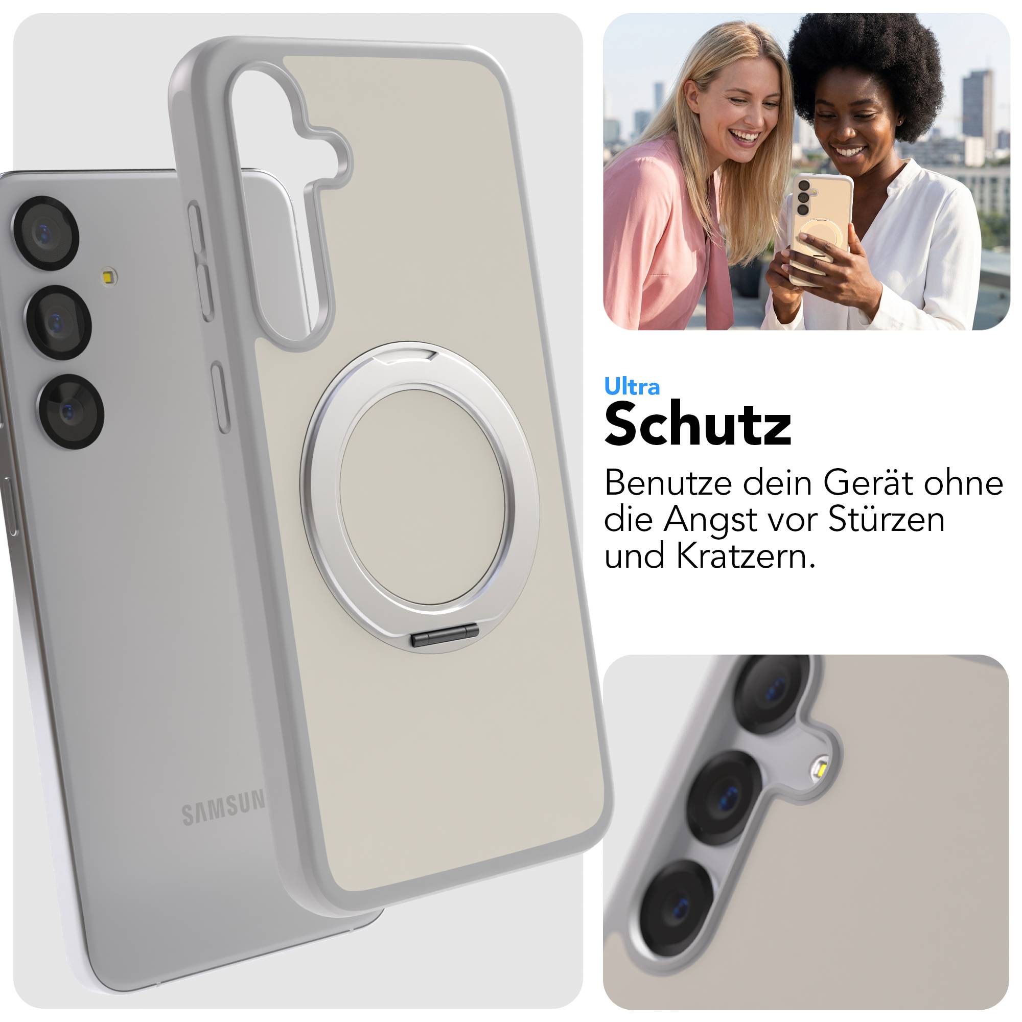 Samsung Galaxy S25 Plus Bumper Hülle mit drehbarem Ring MagSafe