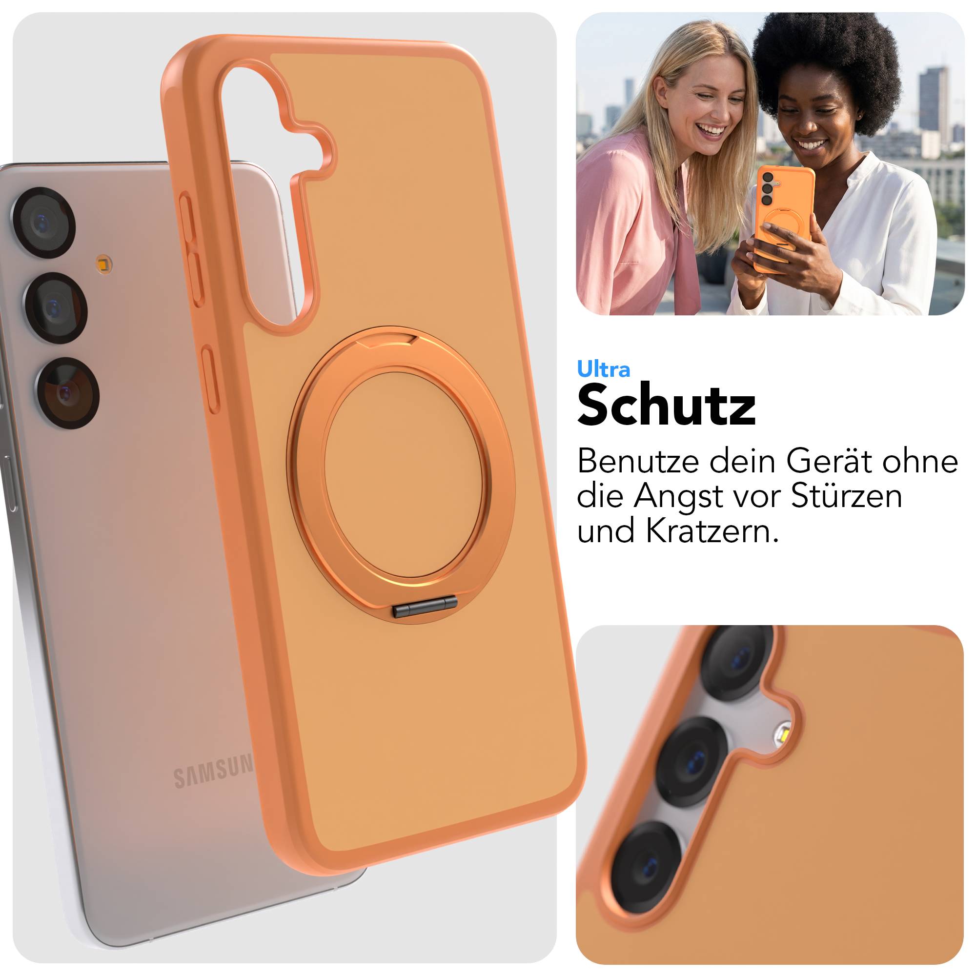 Samsung Galaxy S25 Plus Bumper Hülle mit drehbarem Ring MagSafe