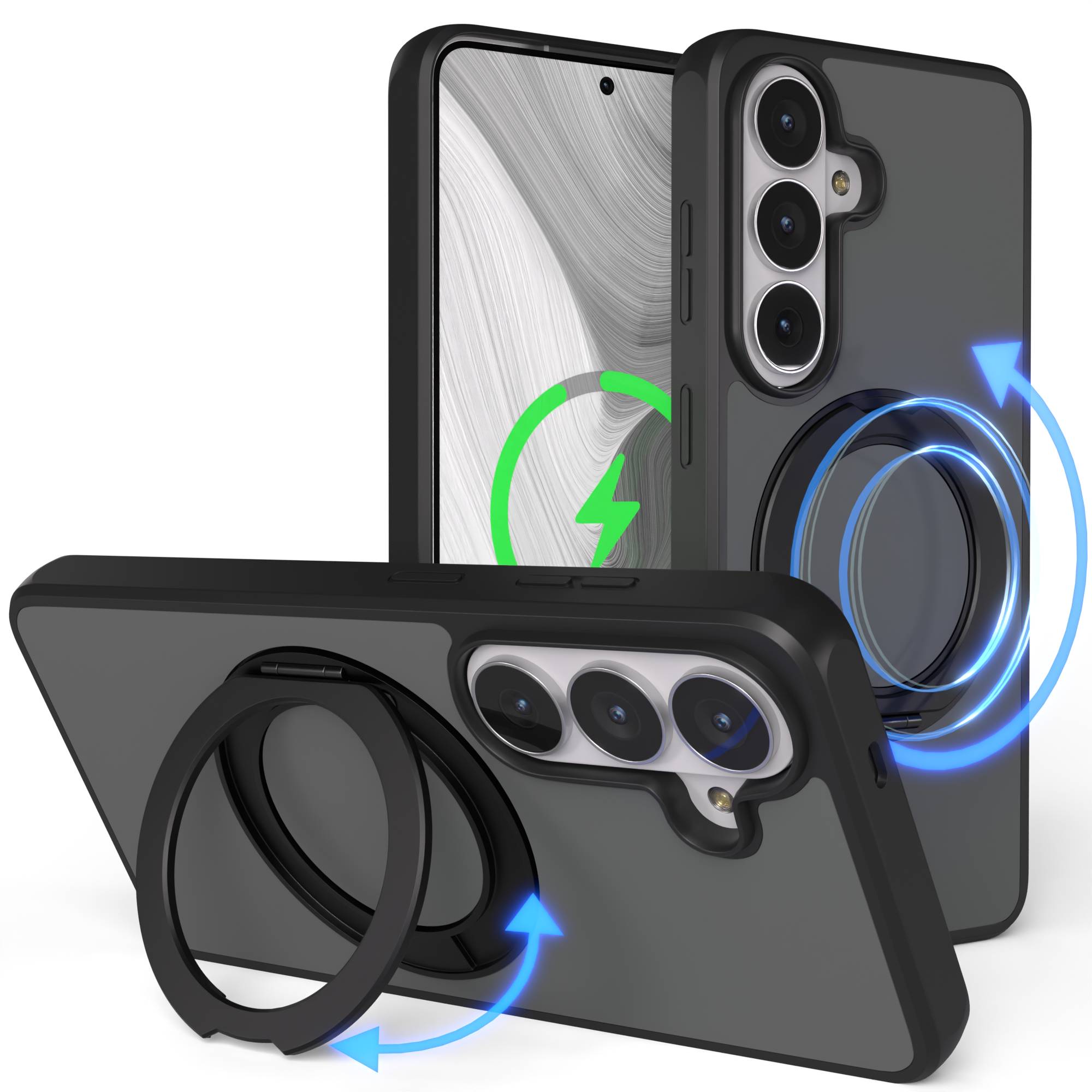 Samsung Galaxy S26 Bumper Hülle mit drehbarem Ring und MagSafe Funktion