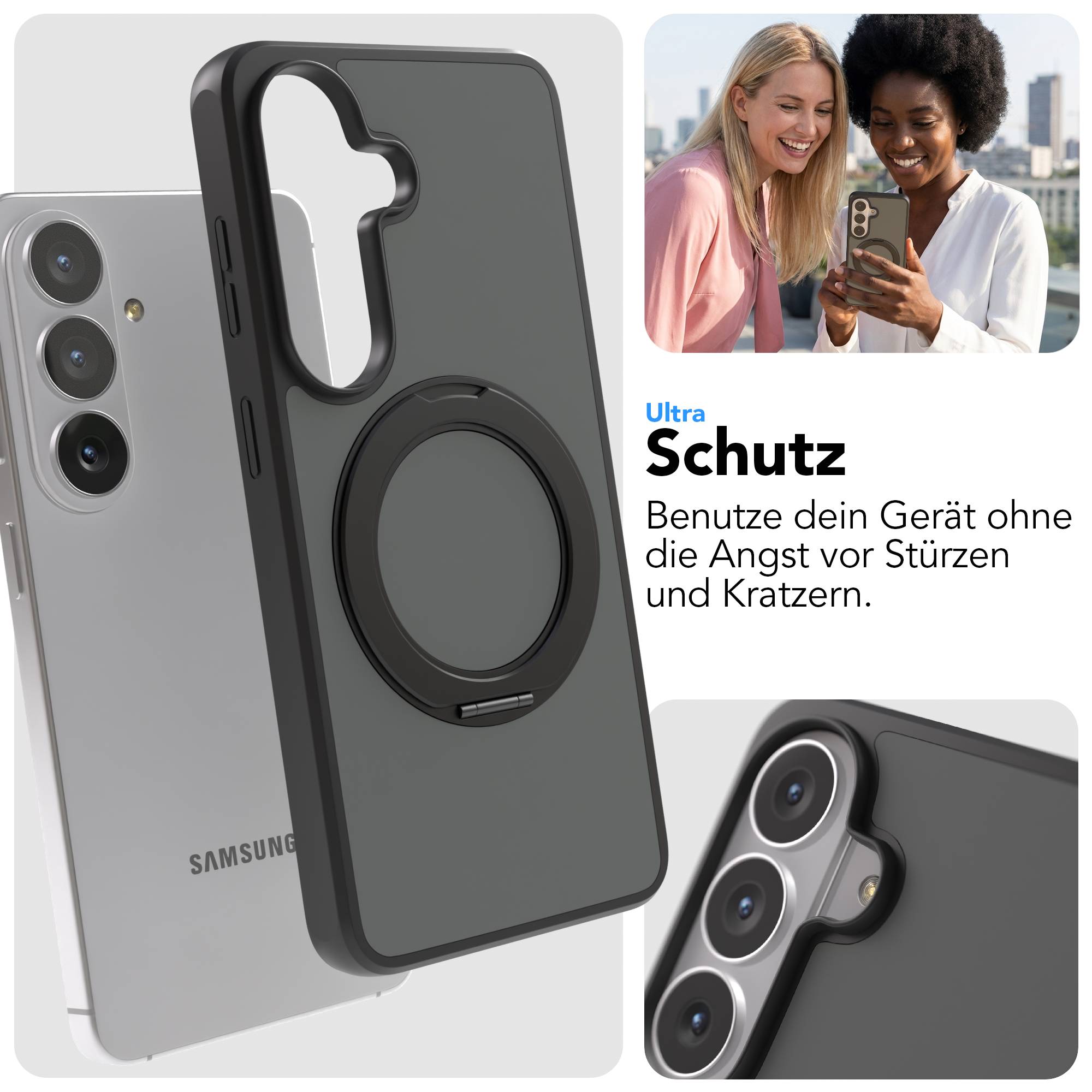 Samsung Galaxy S26 Bumper Hülle mit drehbarem Ring und MagSafe Funktion