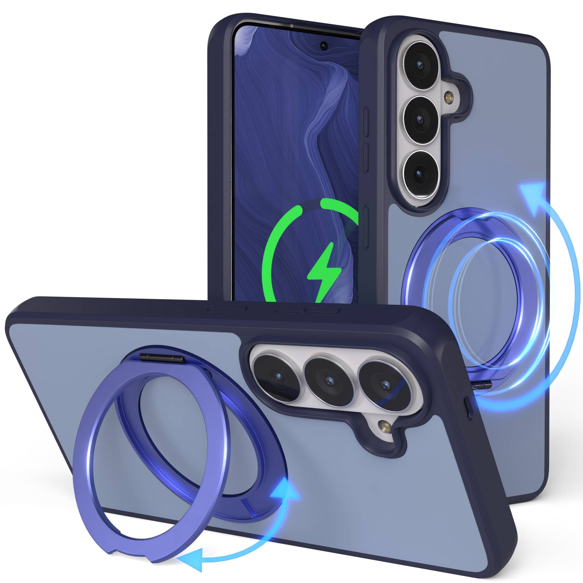Samsung Galaxy S26 Bumper Hülle mit drehbarem Ring und MagSafe Funktion