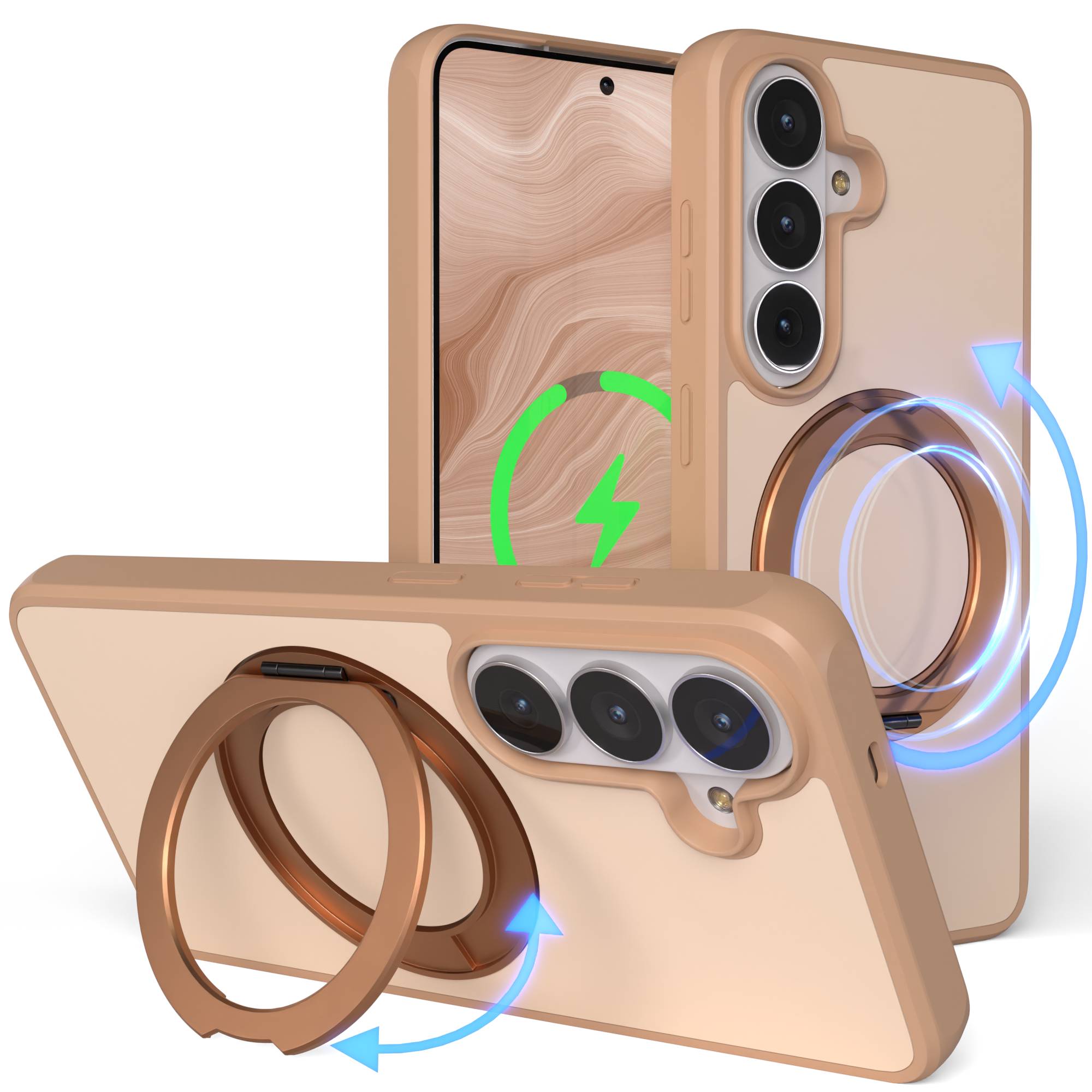 Samsung Galaxy S26 Bumper Hülle mit drehbarem Ring und MagSafe Funktion