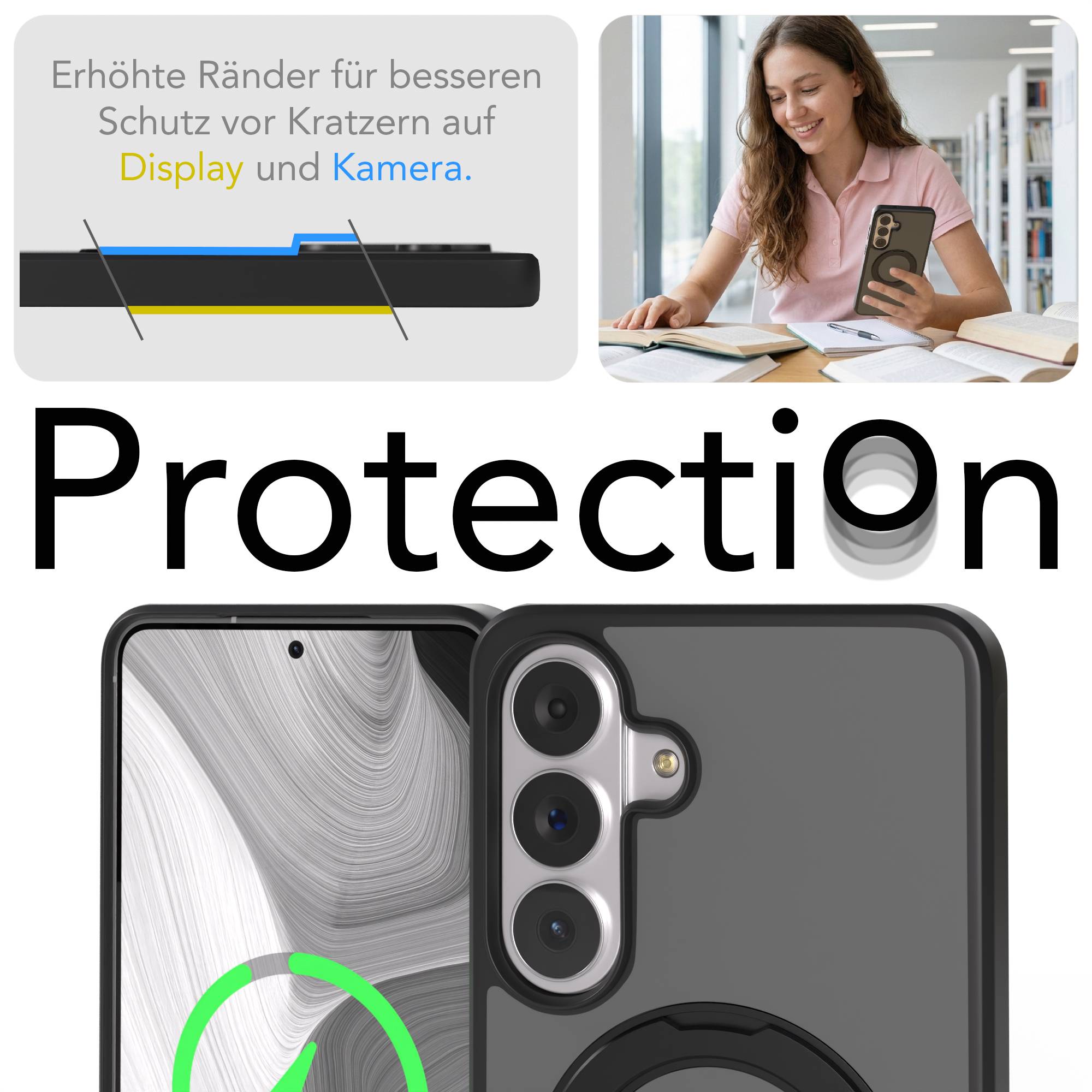 Samsung Galaxy S26 Plus Bumper Hülle mit drehbarem MagSafe Ring