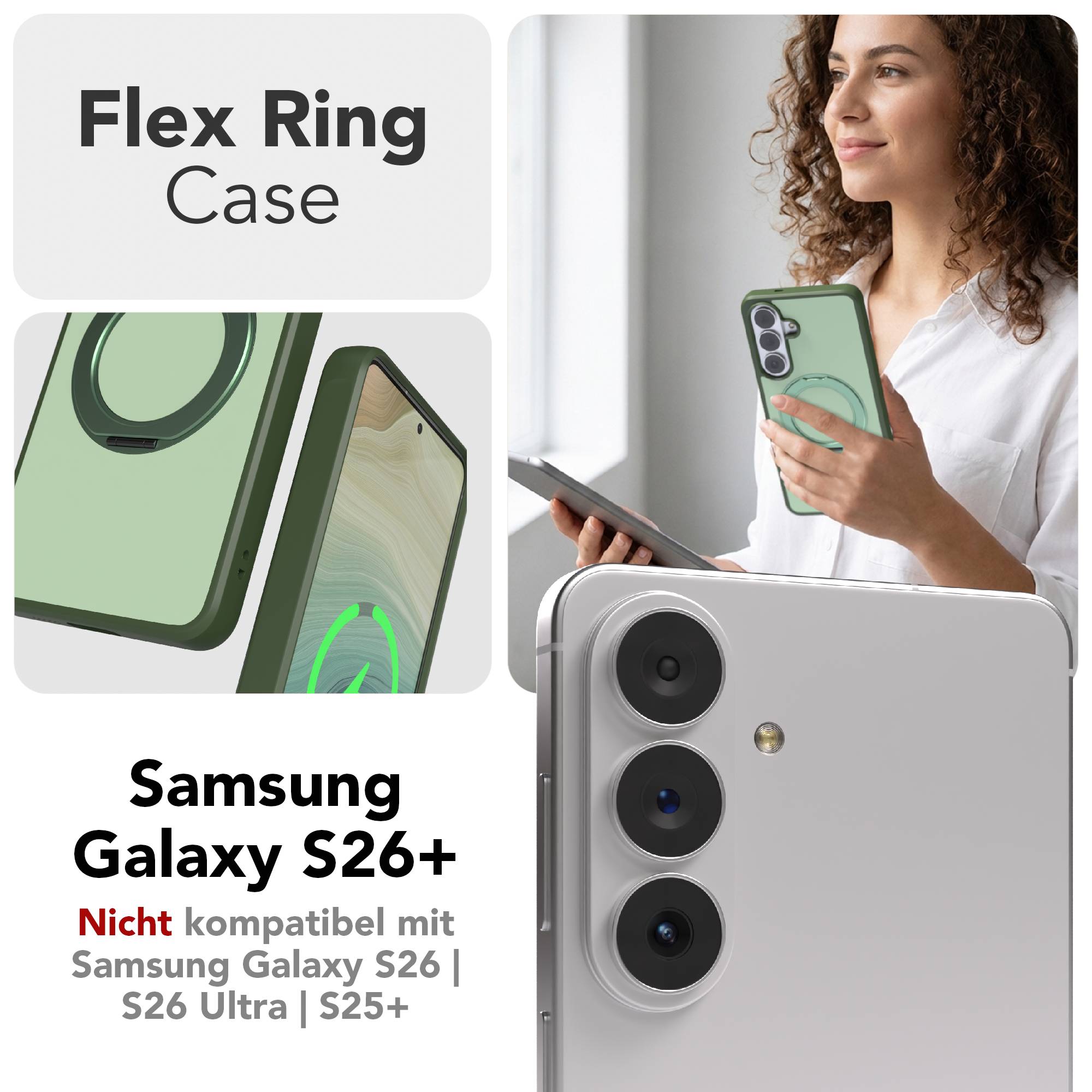 Samsung Galaxy S26 Plus Bumper Hülle mit drehbarem MagSafe Ring