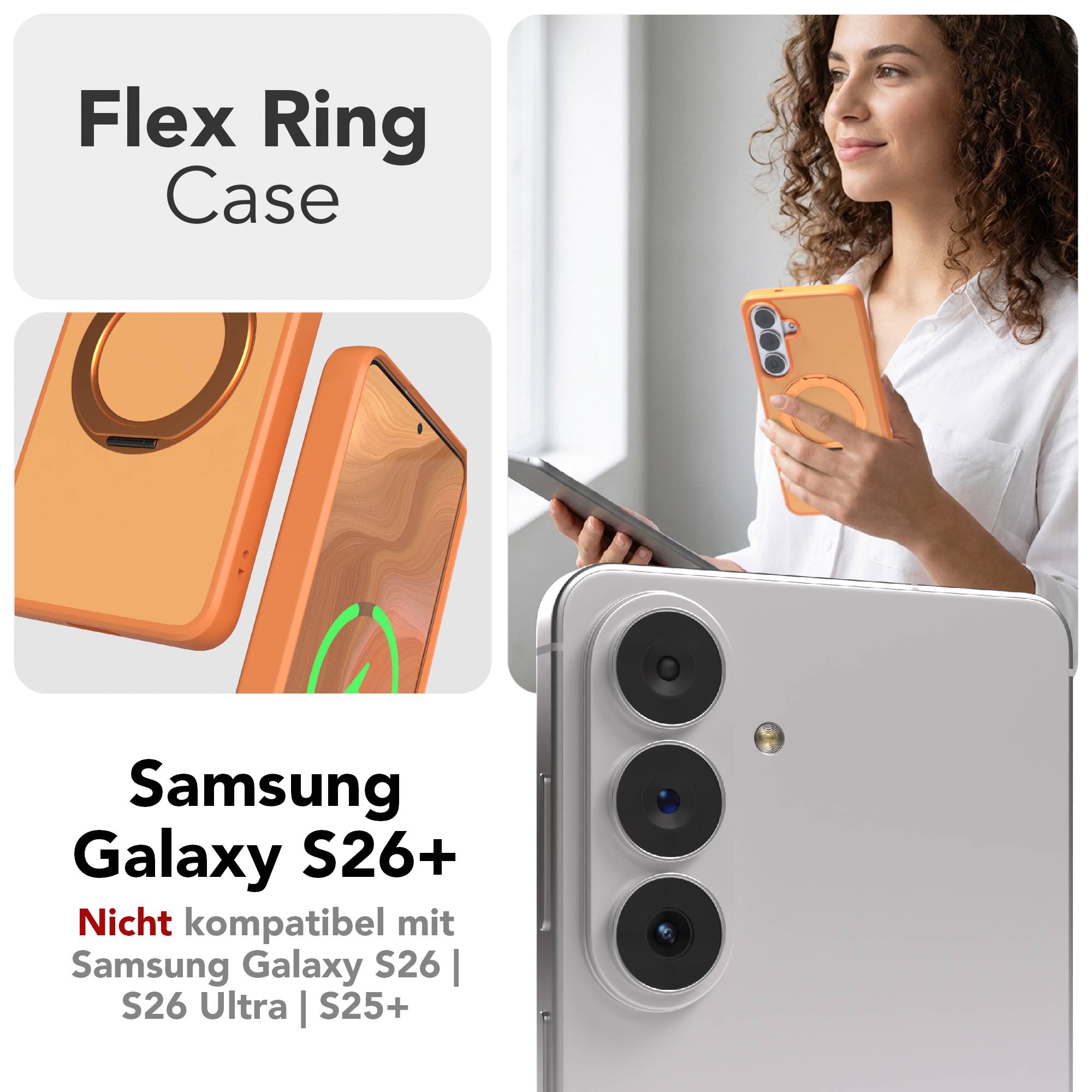 Samsung Galaxy S26 Plus Bumper Hülle mit drehbarem MagSafe Ring