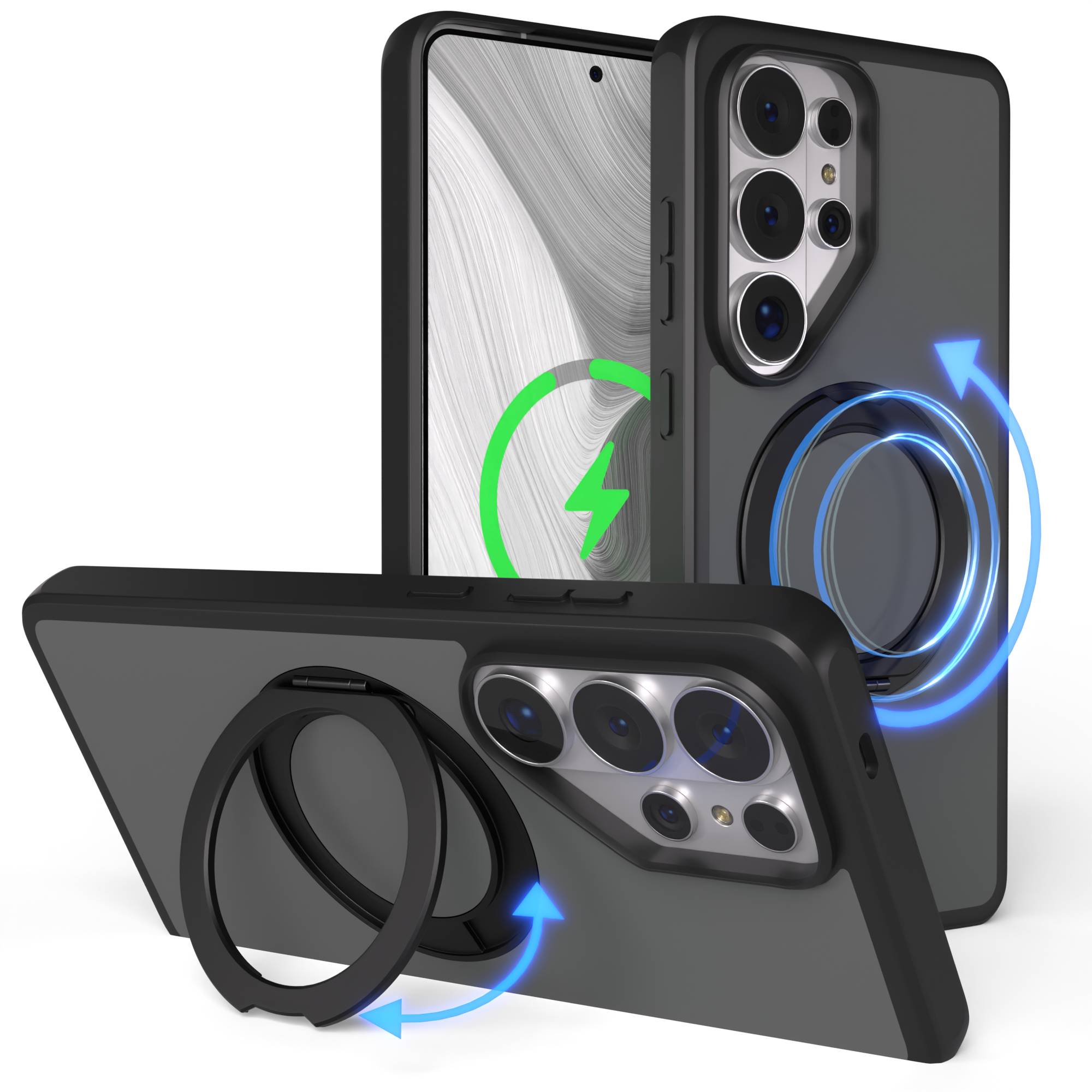 Samsung Galaxy S26 Ultra Bumper Hülle mit drehbarem Ring und MagSafe Funktion