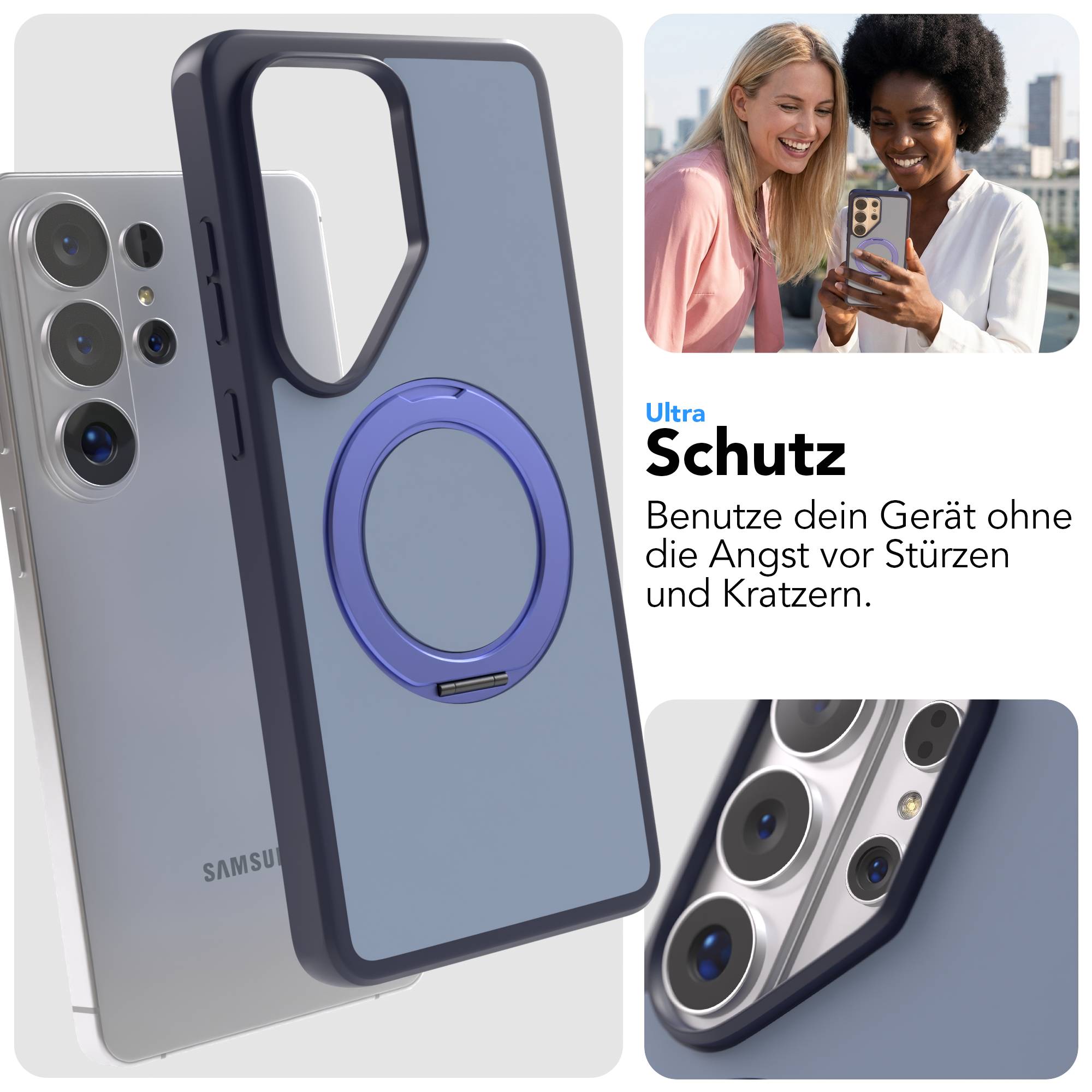 Samsung Galaxy S26 Ultra Bumper Hülle mit drehbarem Ring und MagSafe Funktion