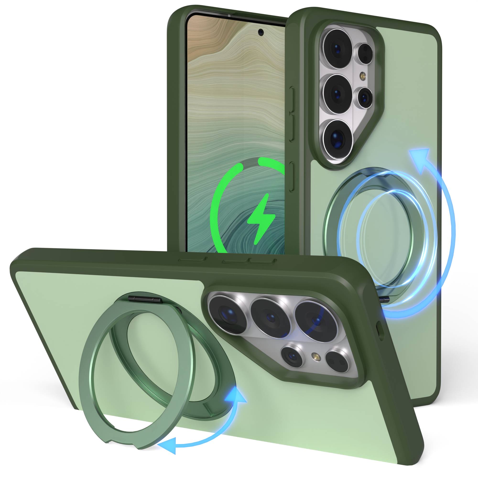 Samsung Galaxy S26 Ultra Bumper Hülle mit drehbarem Ring und MagSafe Funktion