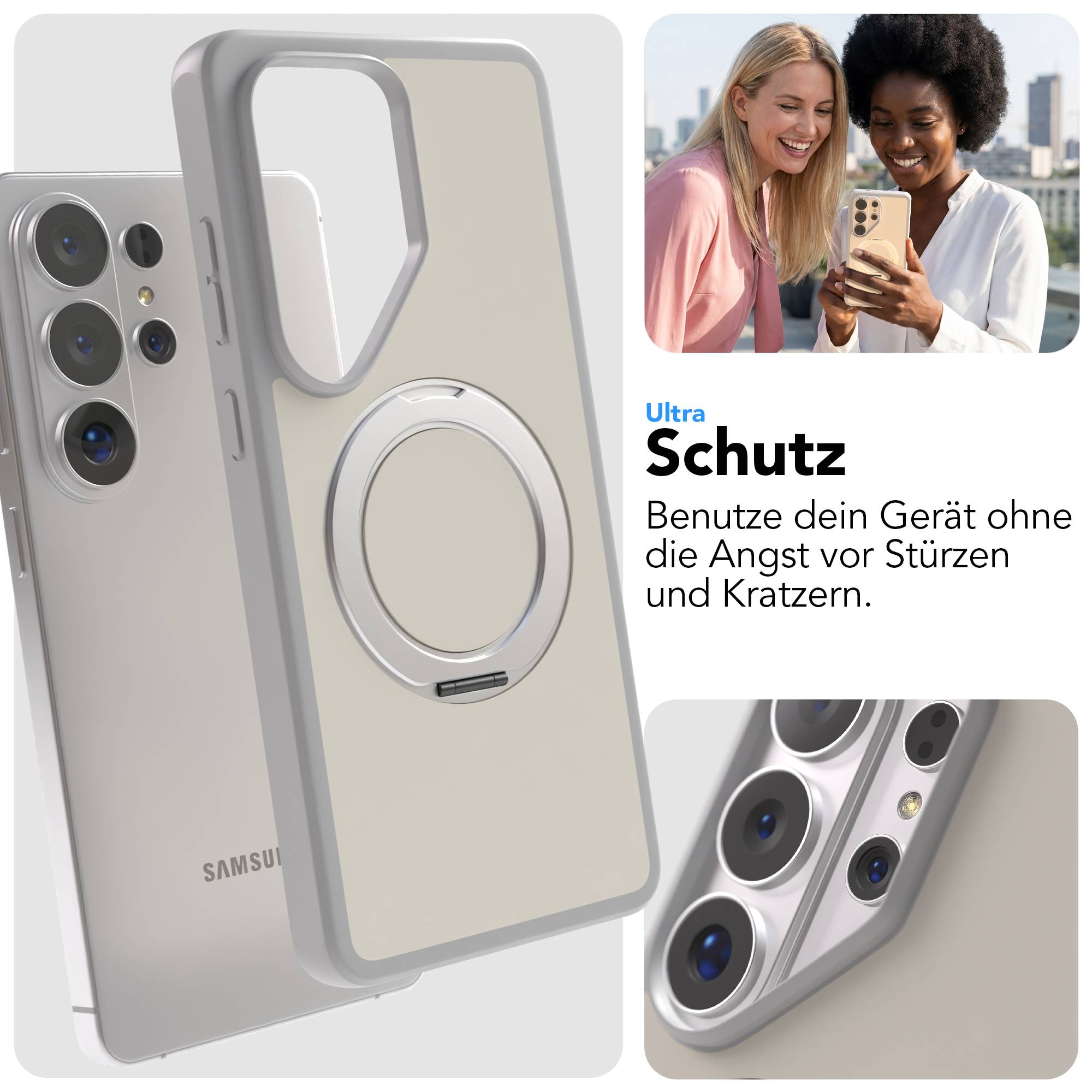 Samsung Galaxy S26 Ultra Bumper Hülle mit drehbarem Ring und MagSafe Funktion