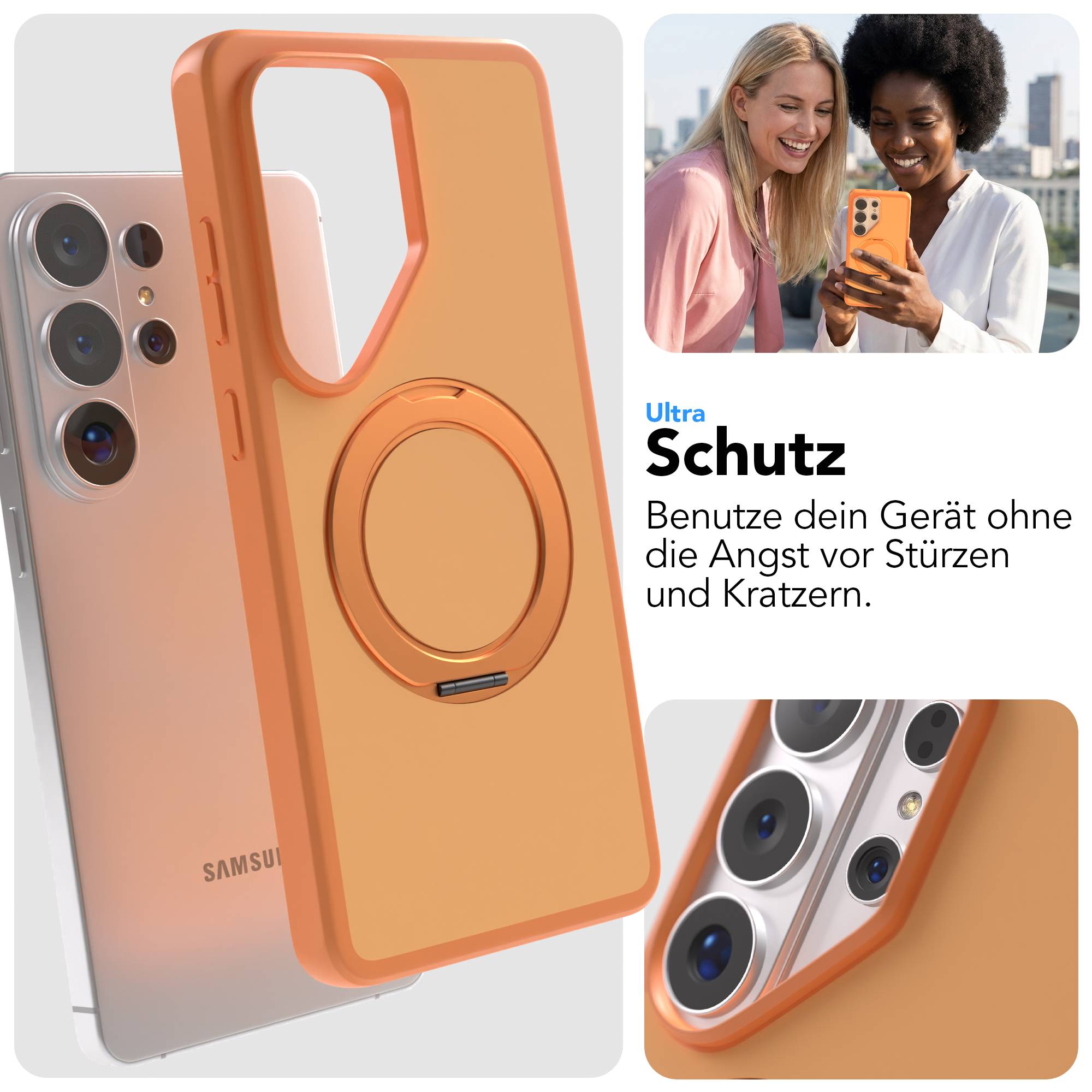 Samsung Galaxy S26 Ultra Bumper Hülle mit drehbarem Ring und MagSafe Funktion