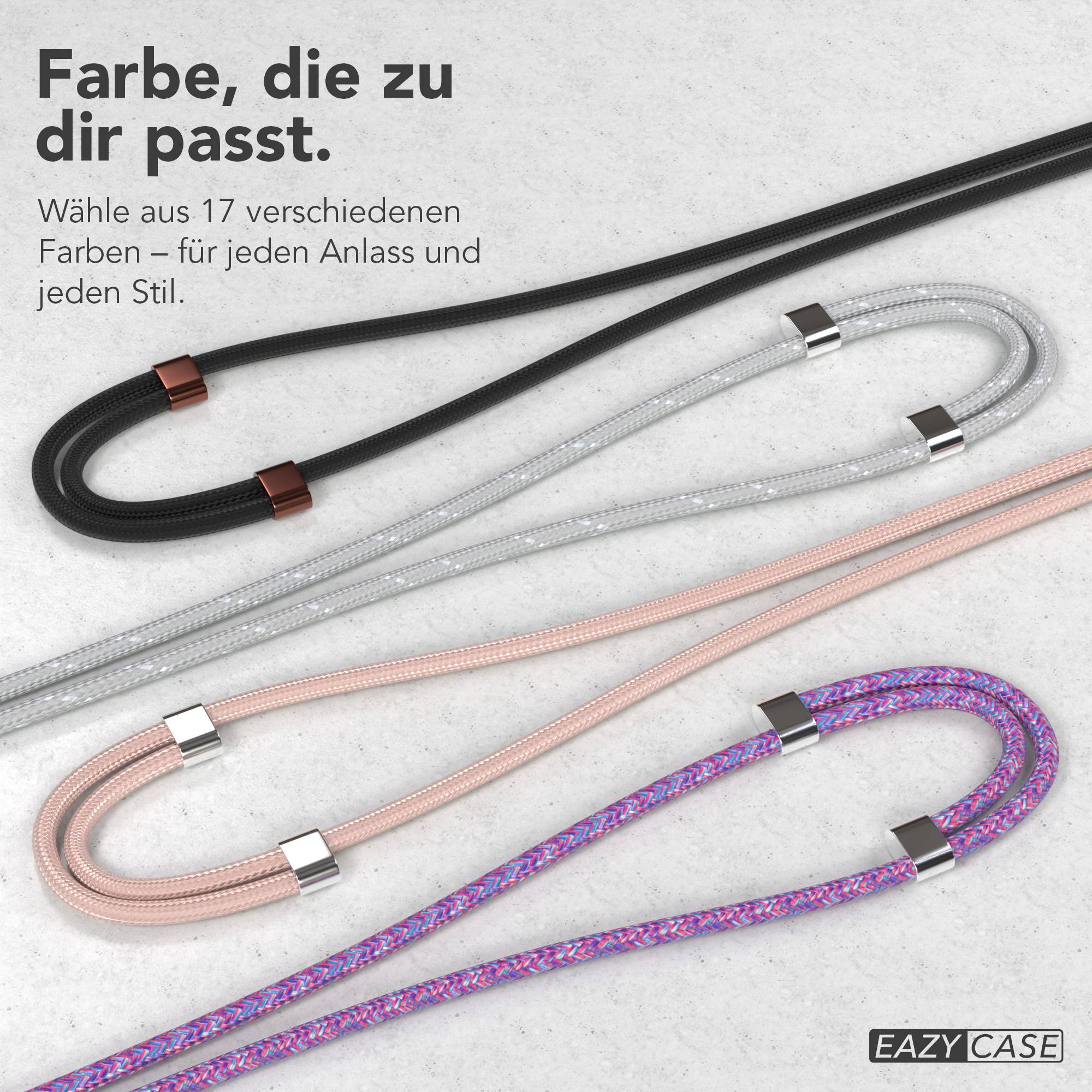 Universal Handykette mit Einlege-Pad und Karabiner für Smartphones