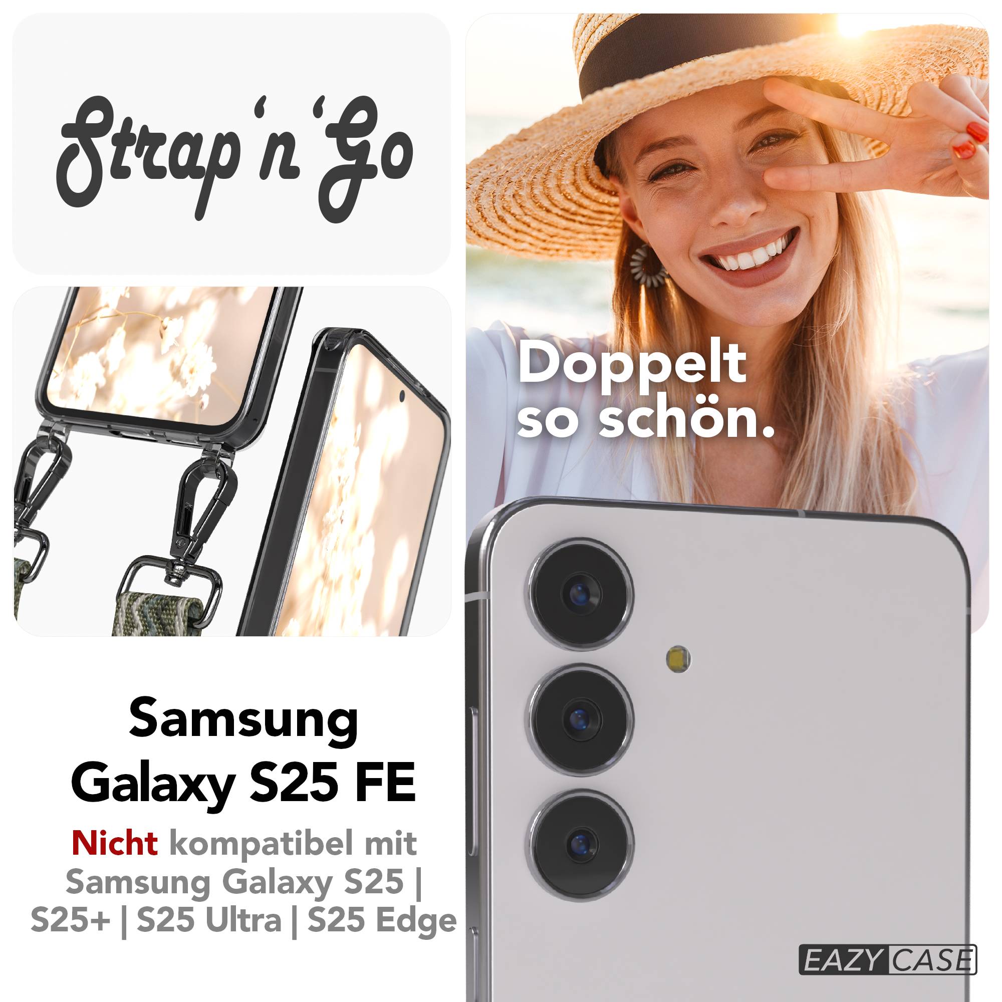 Samsung Galaxy S25 FE Handykette mit verstellbarem Boho Band Set