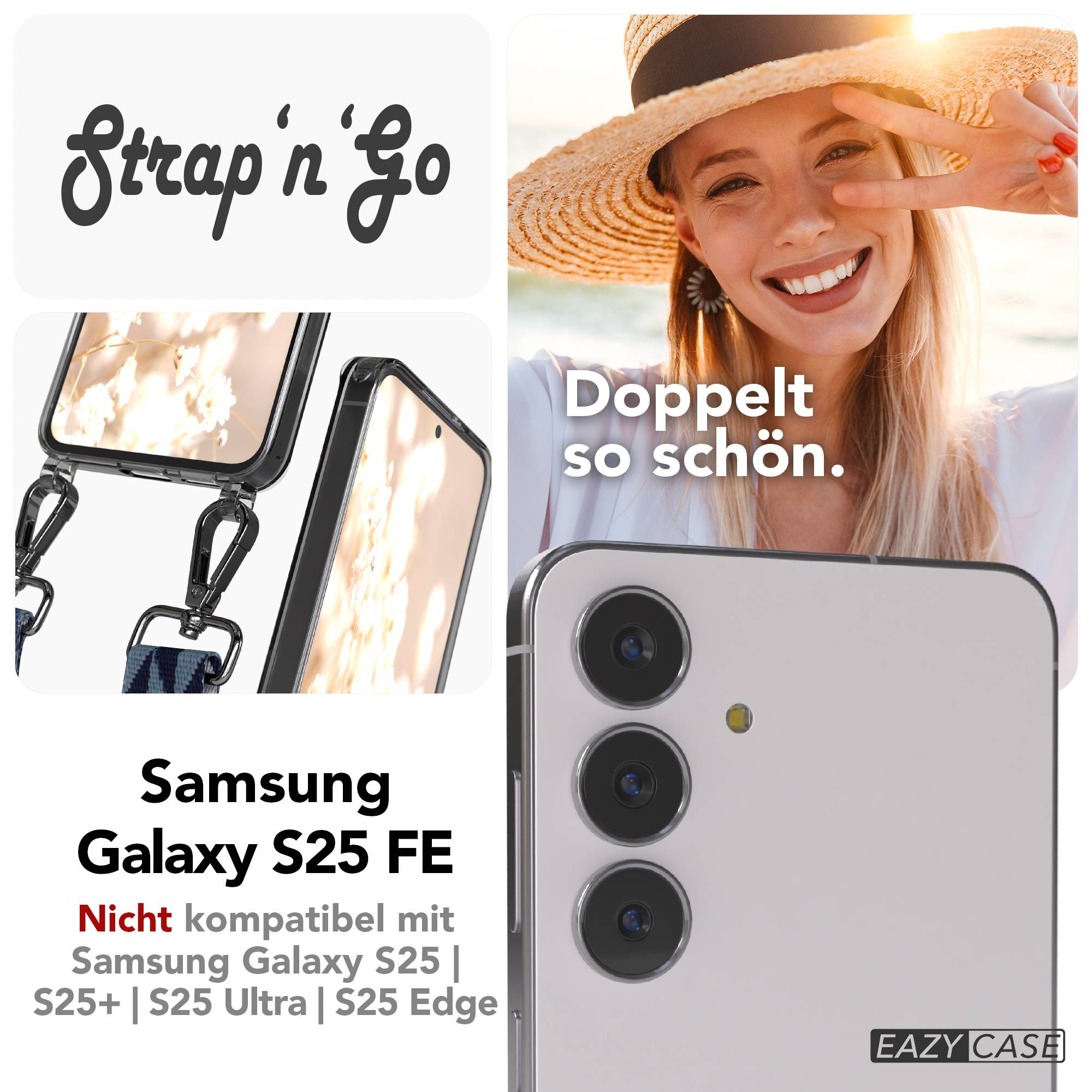 Samsung Galaxy S25 FE Handykette mit verstellbarem Boho Band Set