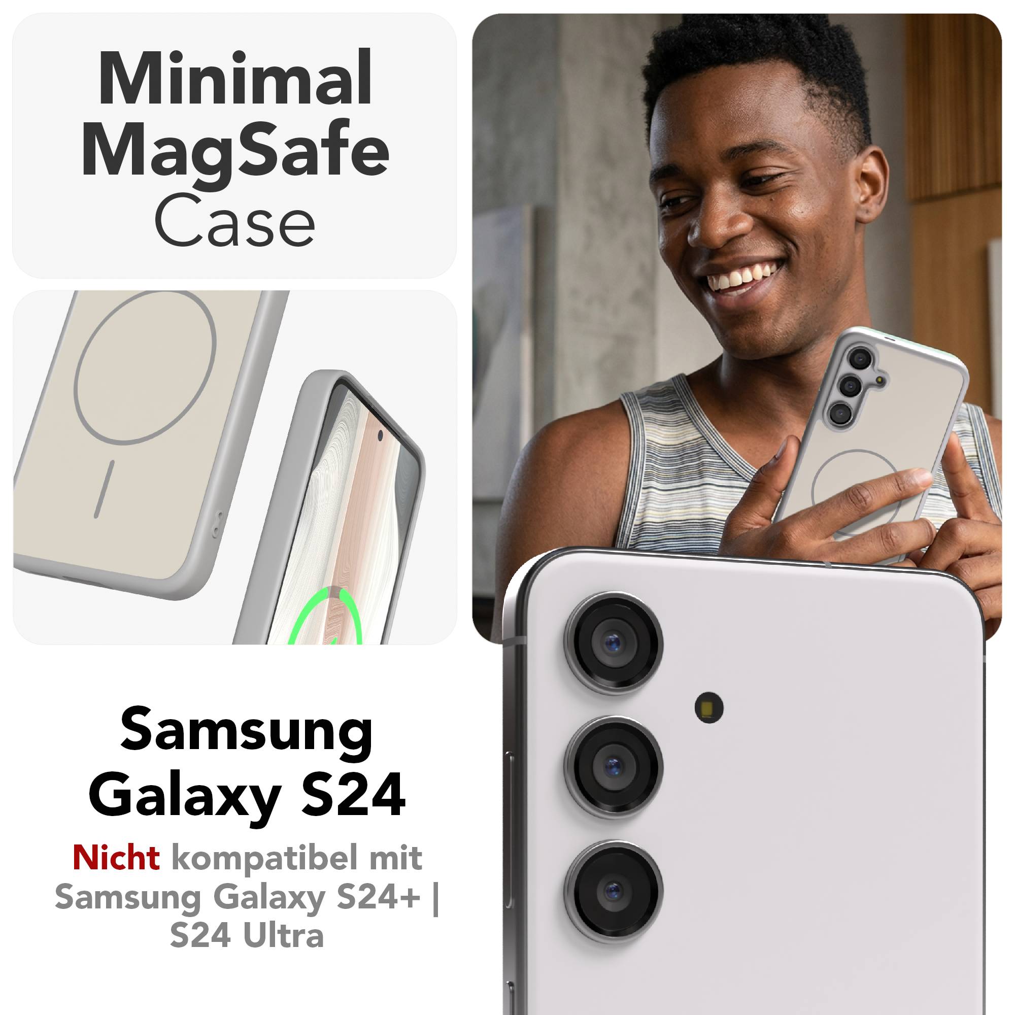 Samsung Galaxy S24 Bumper Hülle mit MagSafe Magnetring Outdoor