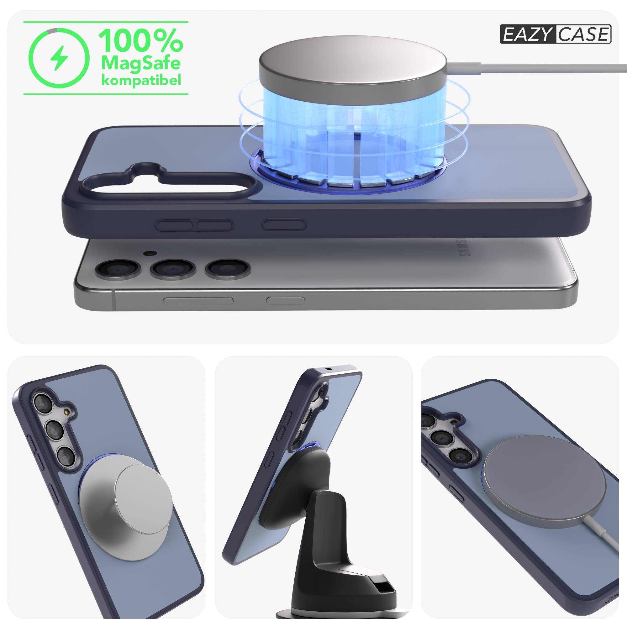Samsung Galaxy S24 Bumper Hülle mit drehbarem Ring und MagSafe Funktion
