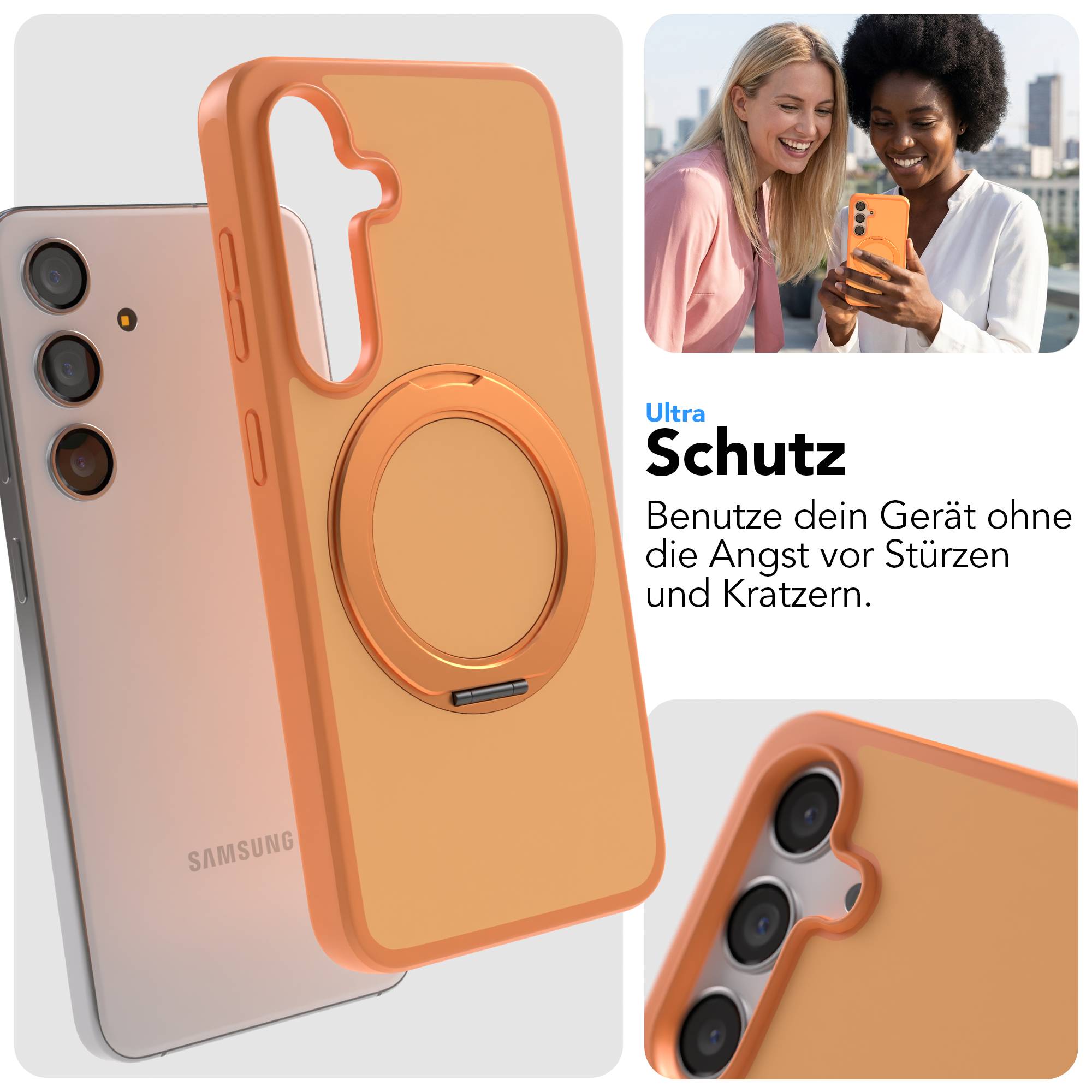 Samsung Galaxy S24 Bumper Hülle mit drehbarem Ring und MagSafe Funktion