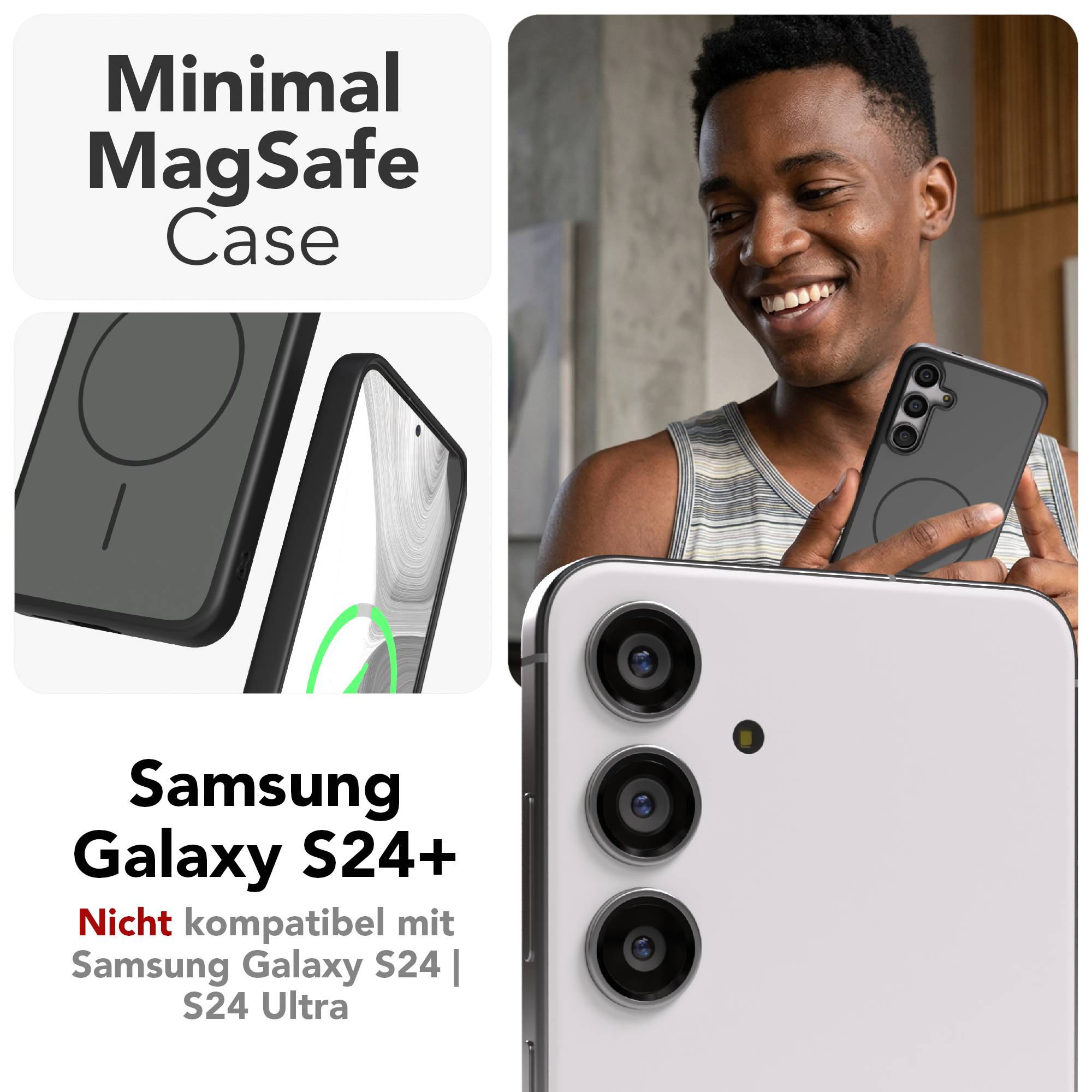 Samsung Galaxy S24 Plus Bumper Hülle mit MagSafe Magnetring