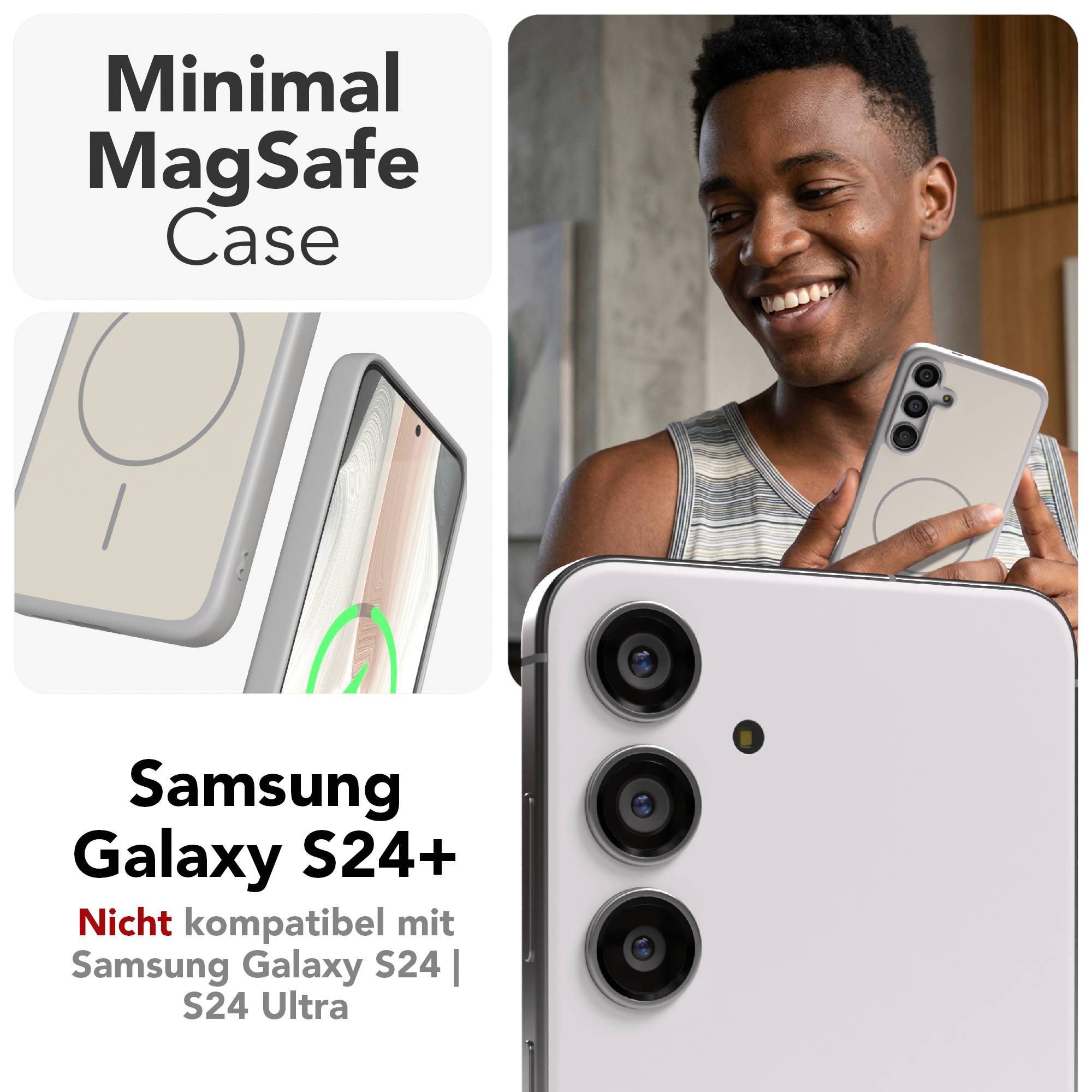 Samsung Galaxy S24 Plus Bumper Hülle mit MagSafe Magnetring