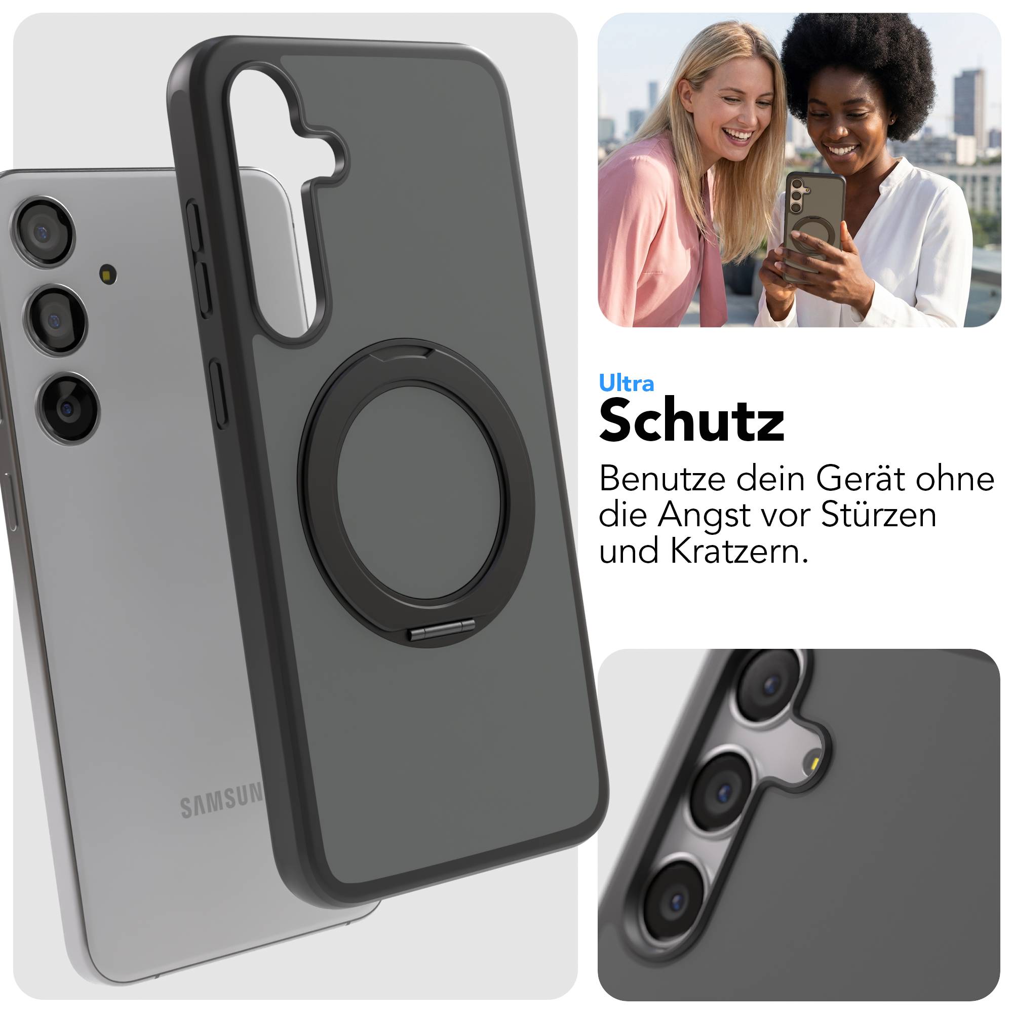 Samsung Galaxy S24 Plus Bumper Hülle mit MagSafe und drehbarem Ring