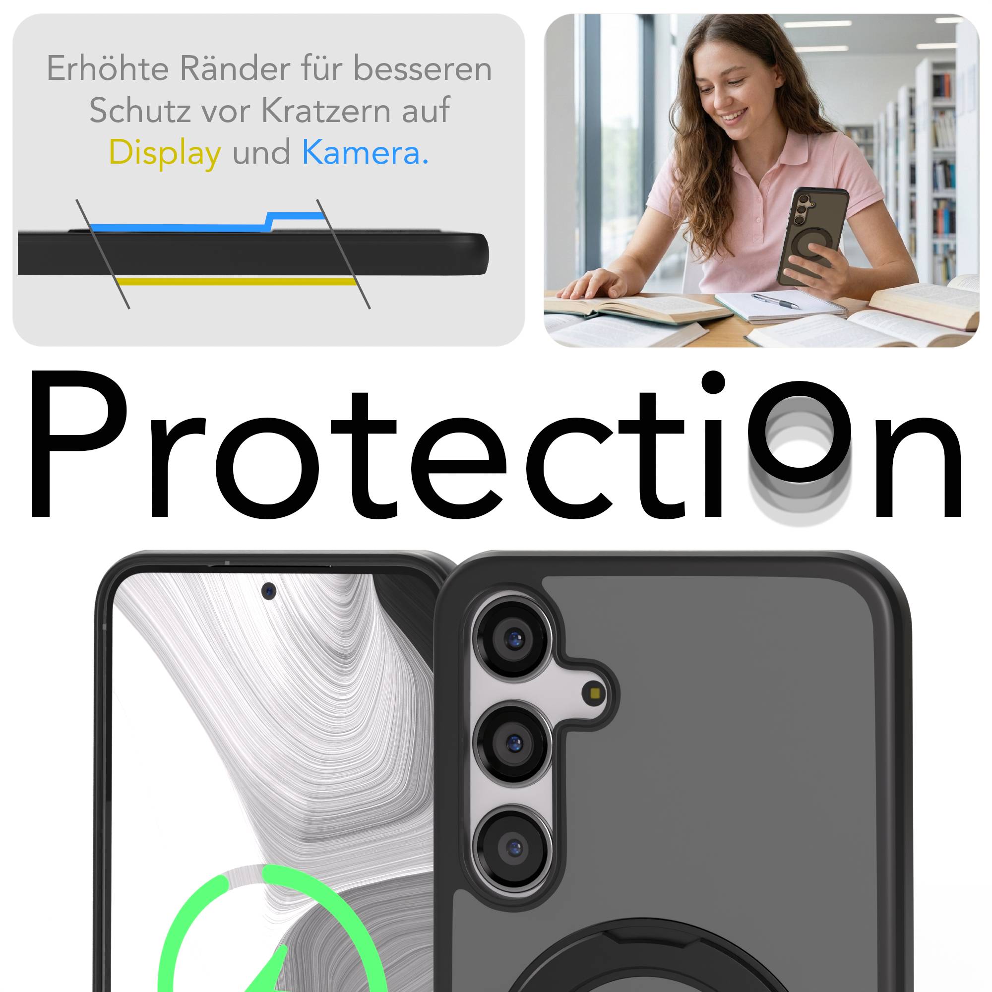 Samsung Galaxy S24 Plus Bumper Hülle mit MagSafe und drehbarem Ring