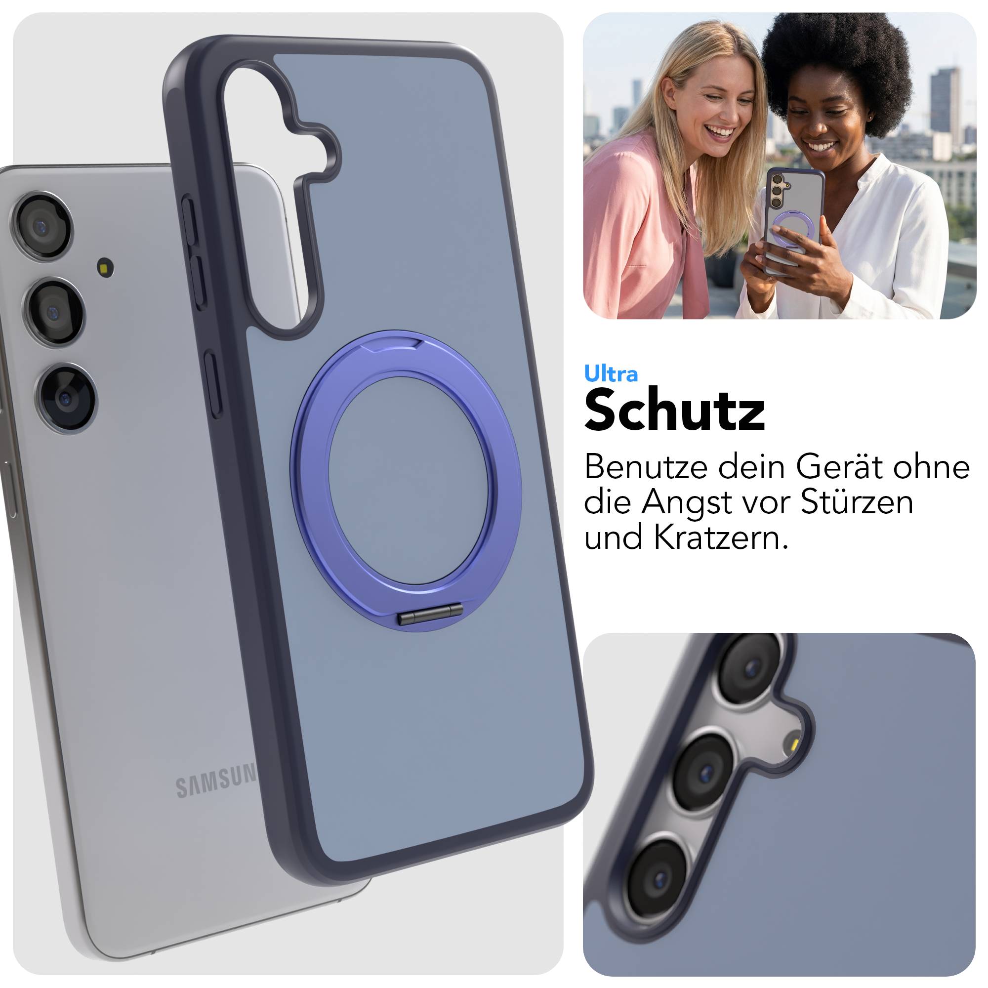 Samsung Galaxy S24 Plus Bumper Hülle mit MagSafe und drehbarem Ring