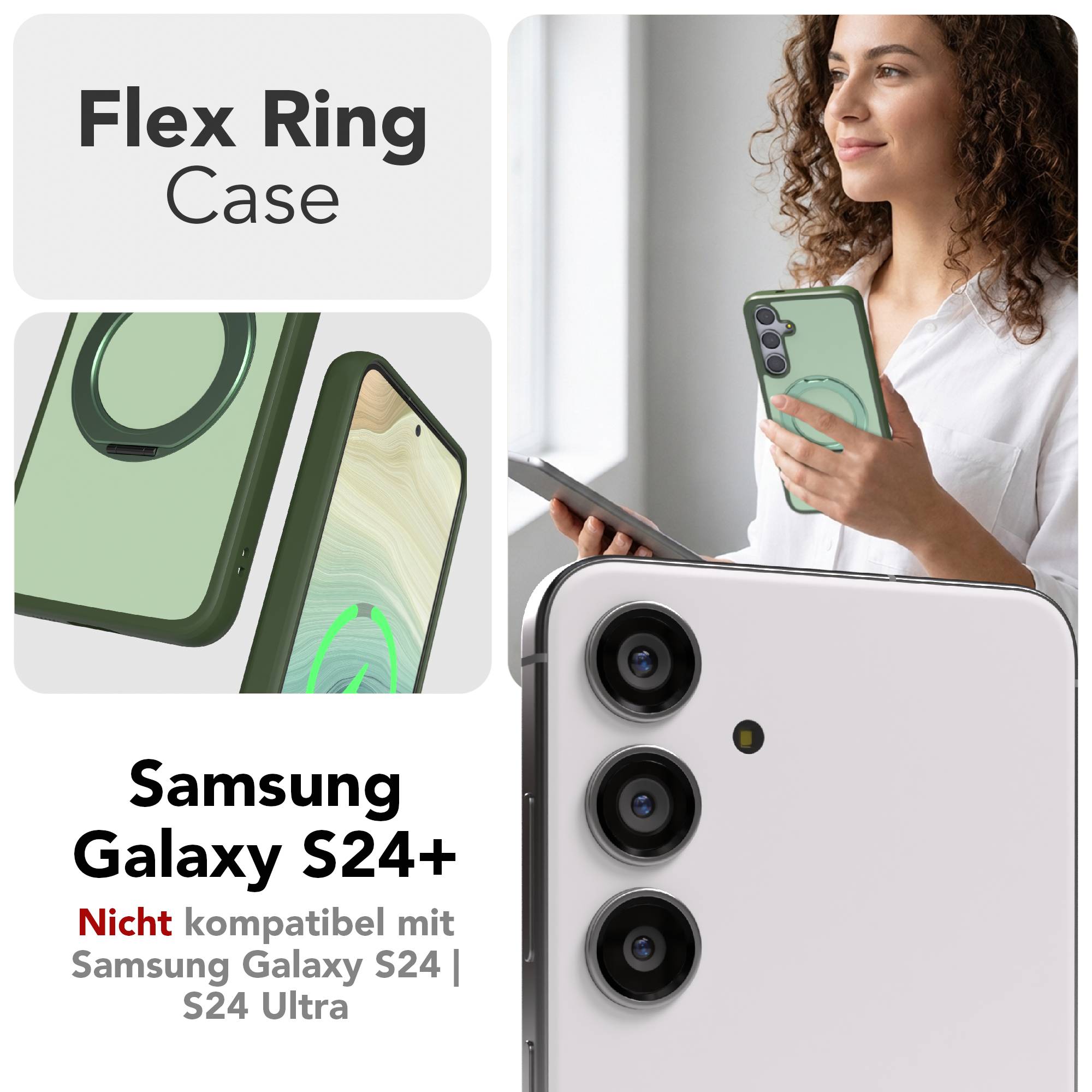 Samsung Galaxy S24 Plus Bumper Hülle mit MagSafe und drehbarem Ring
