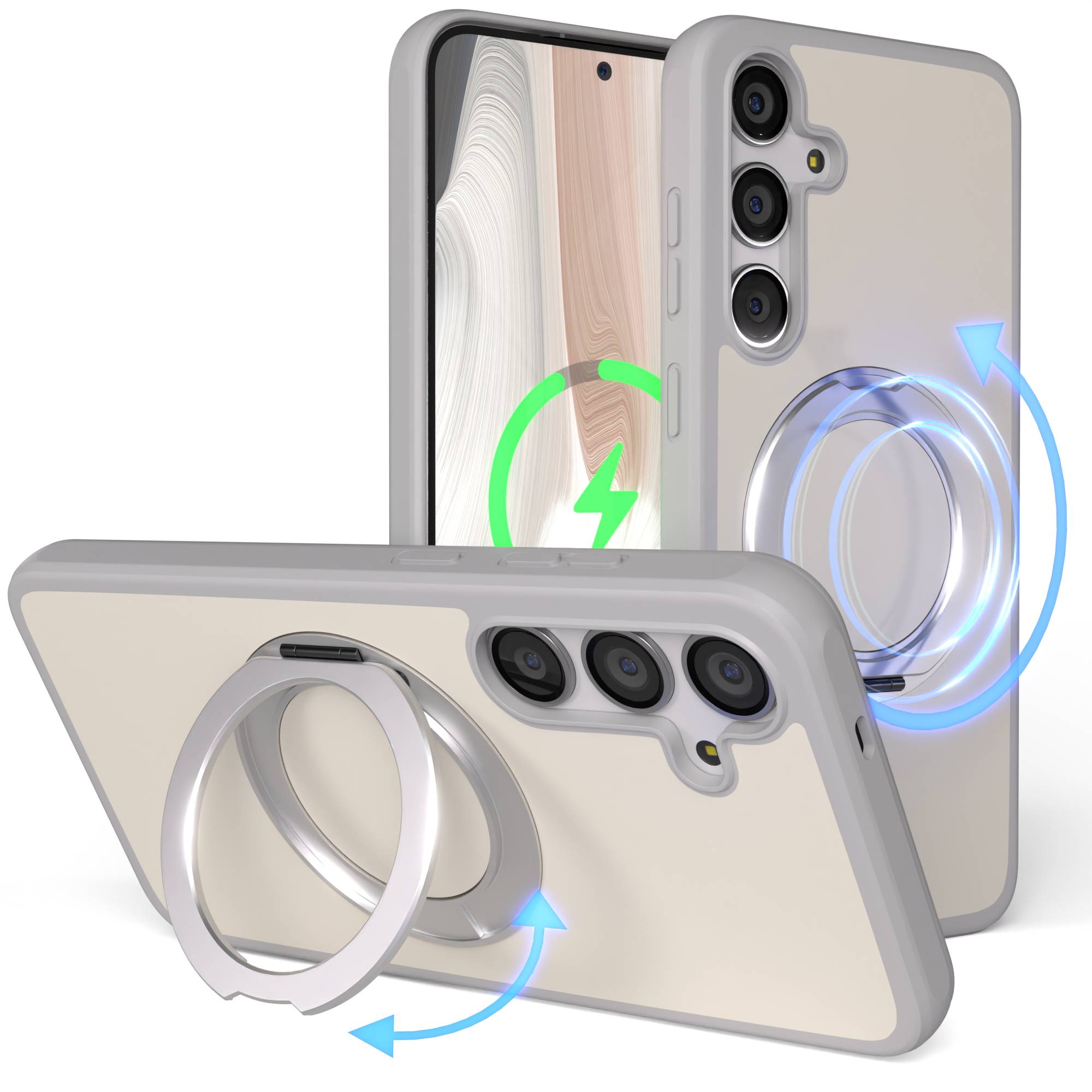 Samsung Galaxy S24 Plus Bumper Hülle mit MagSafe und drehbarem Ring