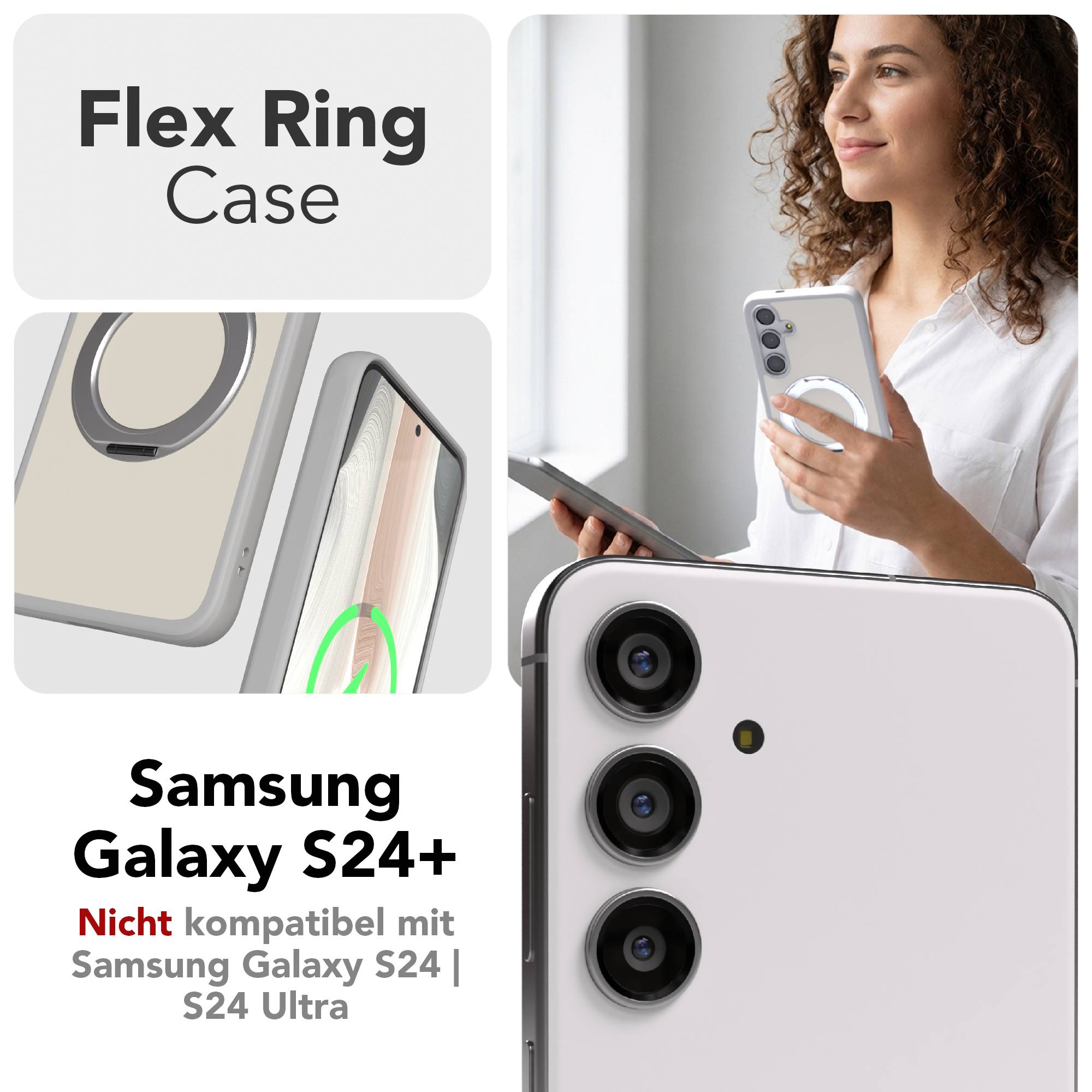 Samsung Galaxy S24 Plus Bumper Hülle mit MagSafe und drehbarem Ring