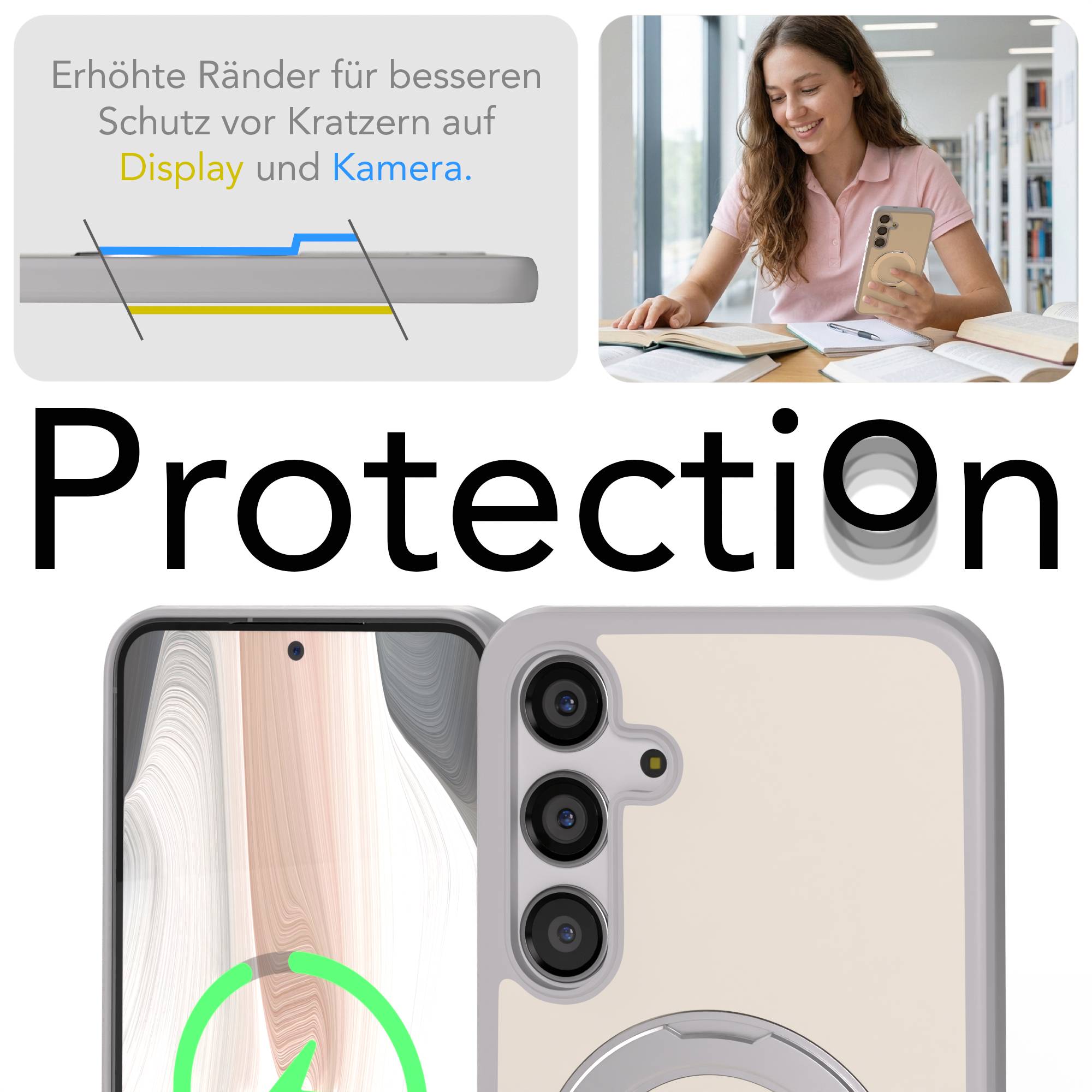 Samsung Galaxy S24 Plus Bumper Hülle mit MagSafe und drehbarem Ring
